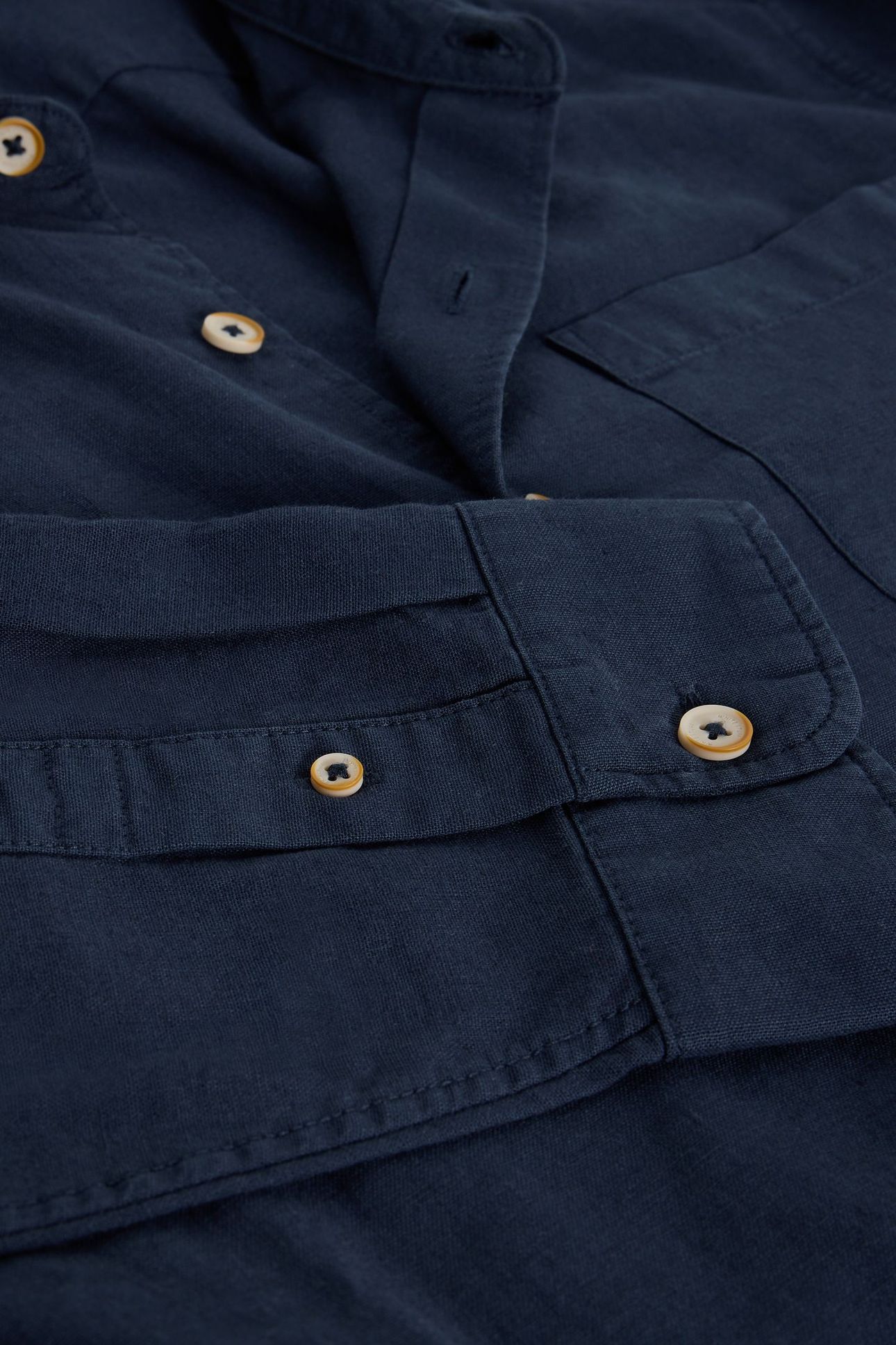 ELY LINEN COTTON LS SHIRT DARK NAVY 6