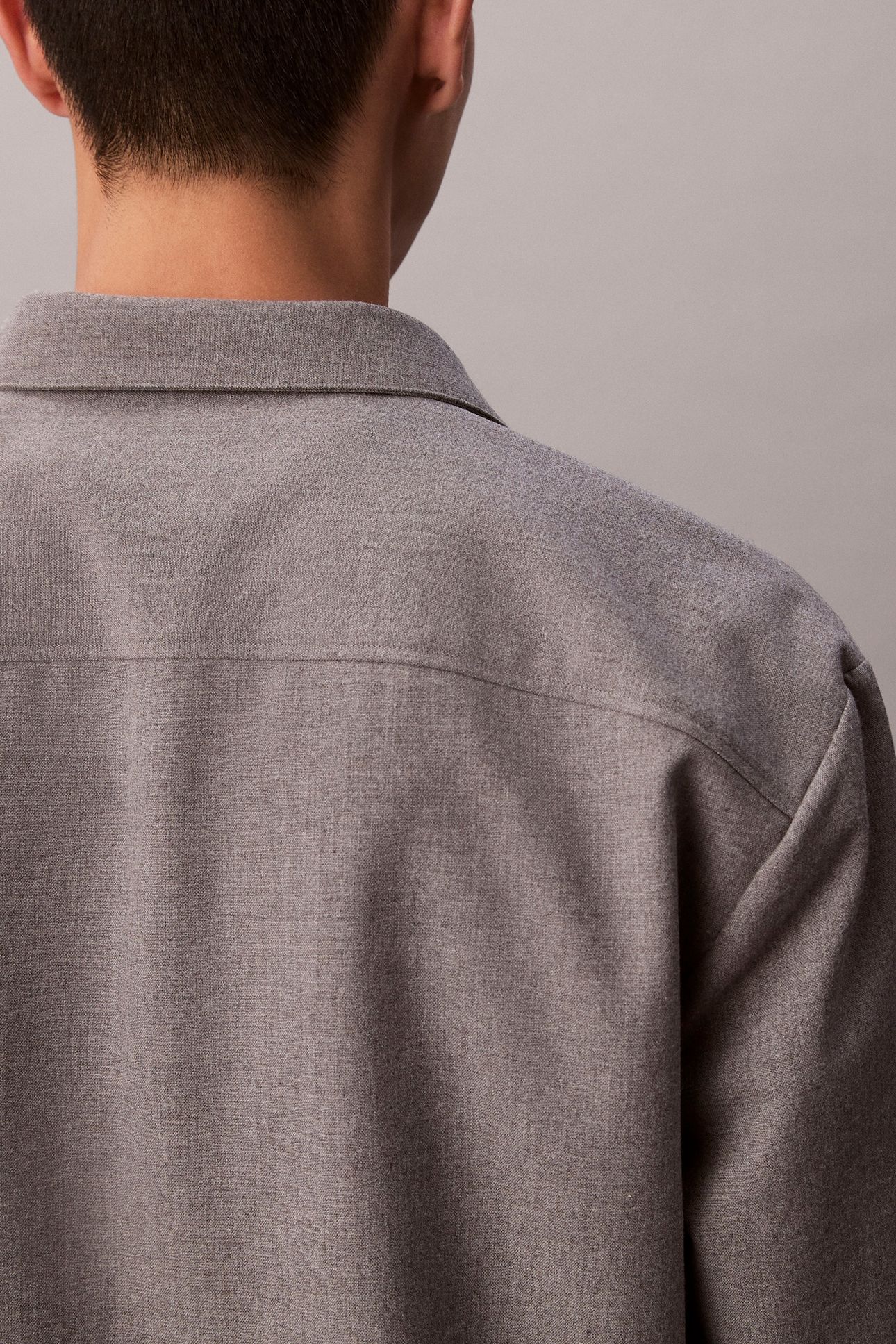 LS SOLID SILK WOOL SHIRT MARBLE GRAY 6