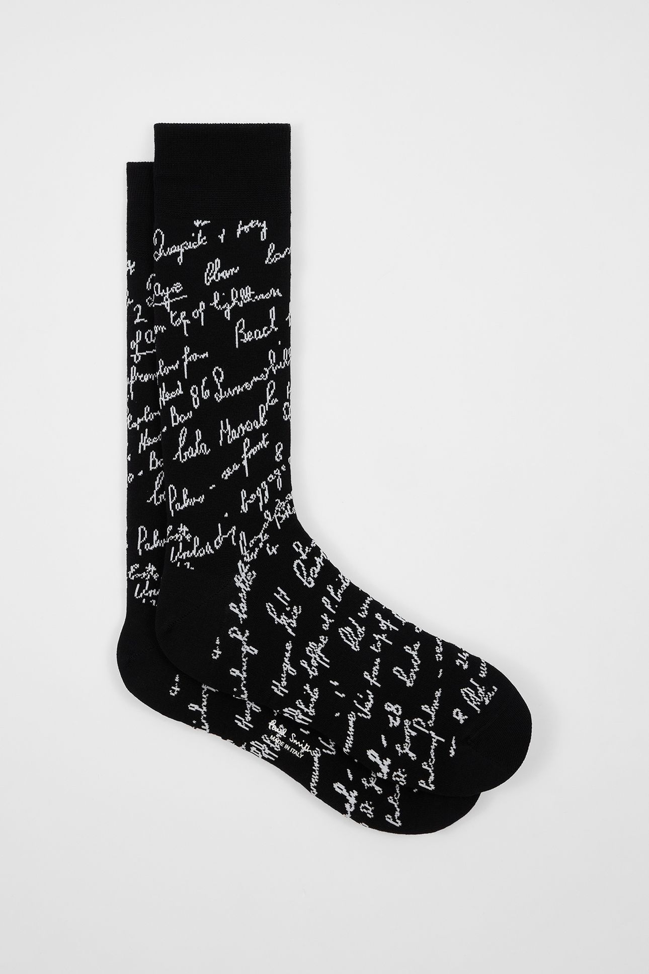 MEN SOCK HANDWRITING BLACK 5