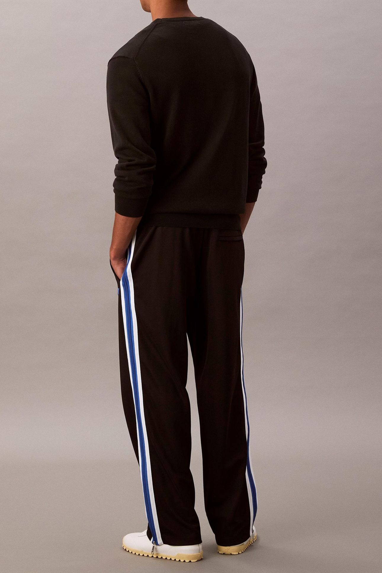 STRETCH TWILL TRACK PANTS BLACK 2