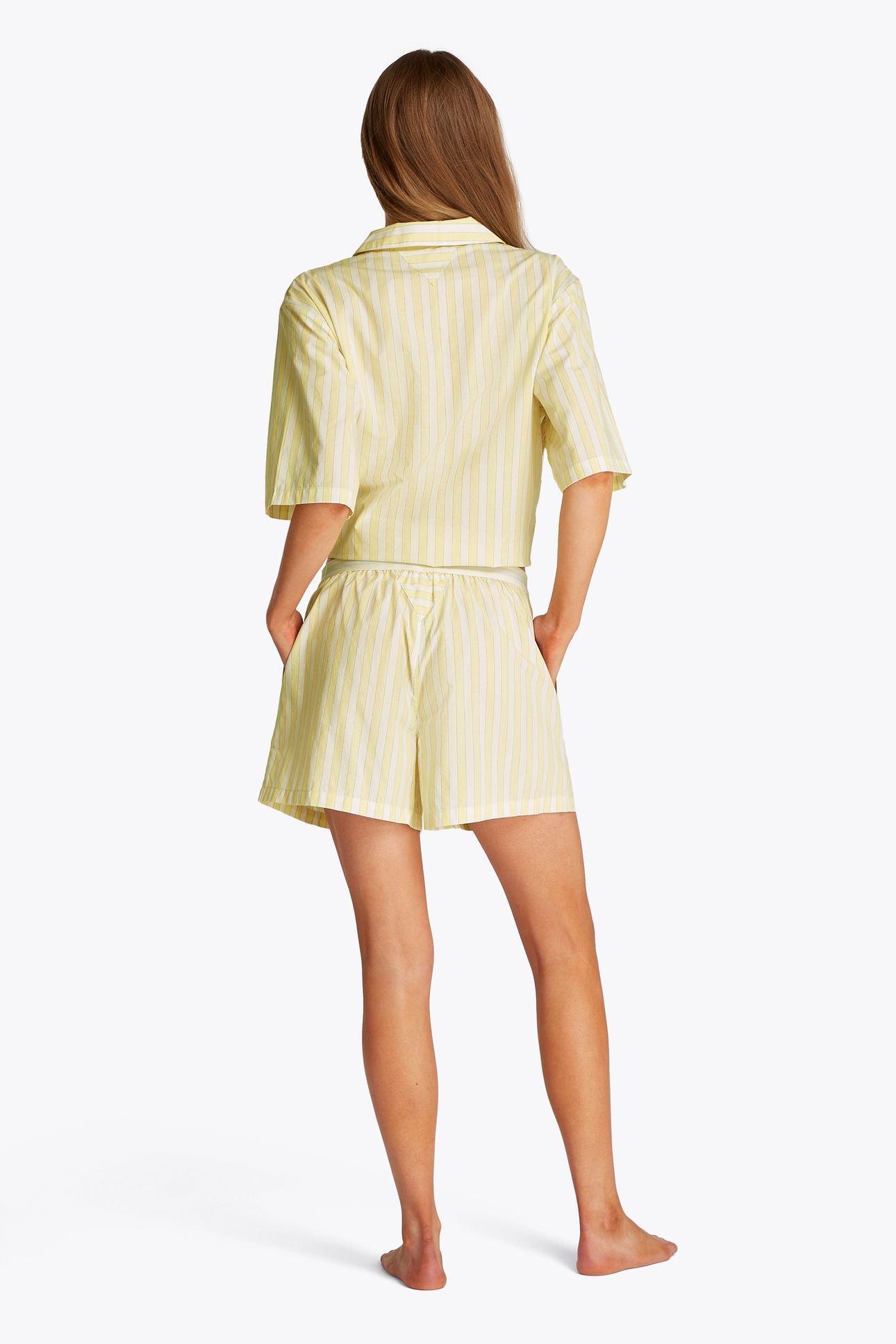 POPLIN SHORT SHIRTING STRIPE CITRONELLA 2