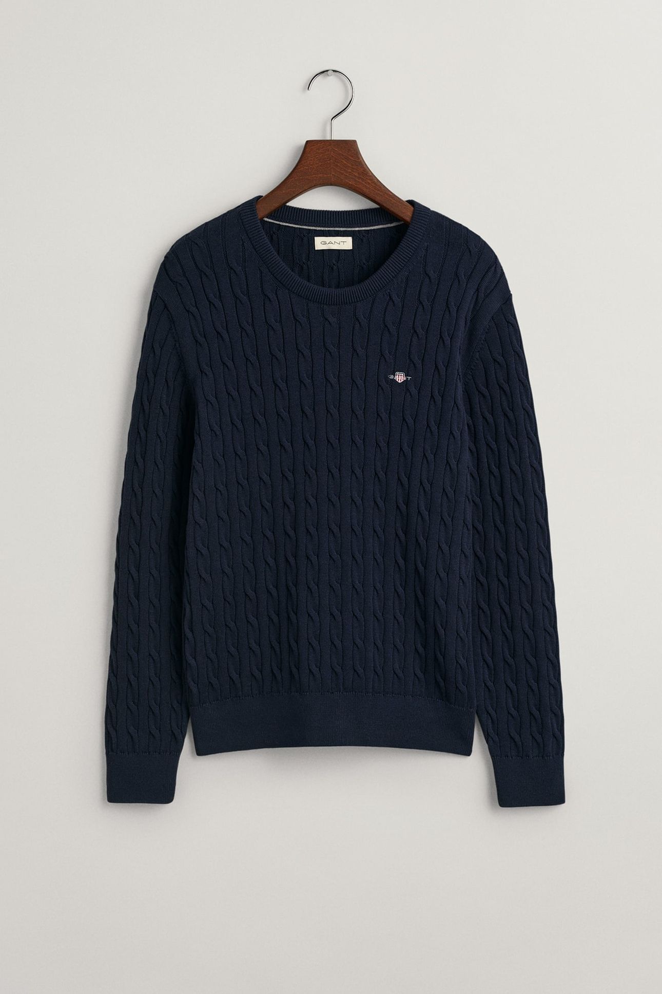TEEN UNISEX SHIELD COTTON CABLE C-NECK EVENING BLUE 4