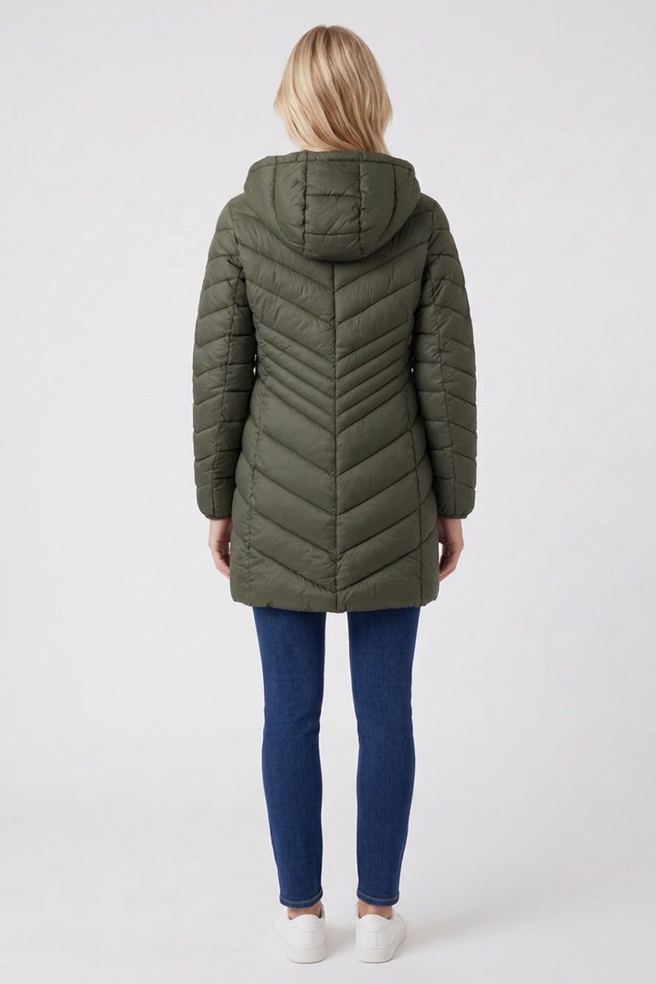 LONG CHEVRON PACKABLE OLIVE 2