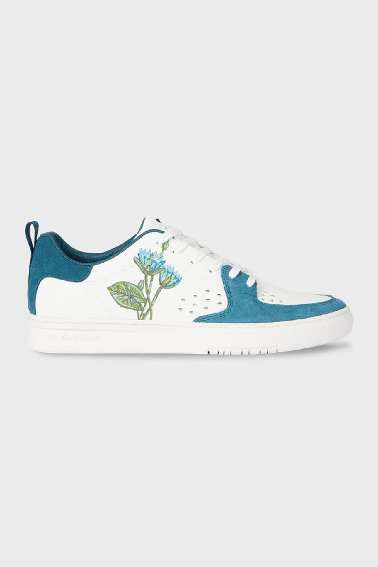 MENS SHOE COSMO WHITE NAVY FLOWER PRINT WHITE 2