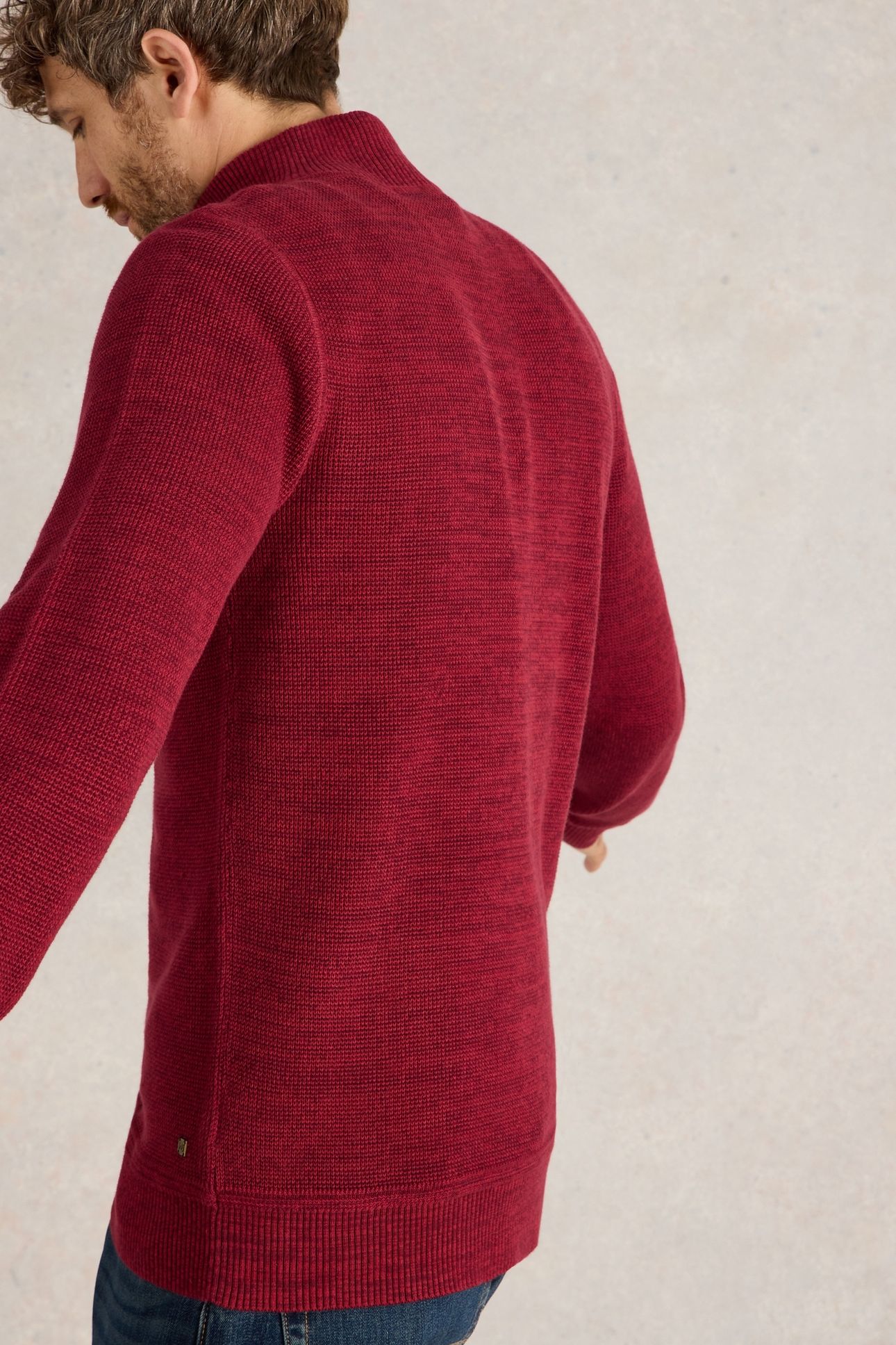 ATTADALE FUNNEL NECK JUMPER DEEP RED 2