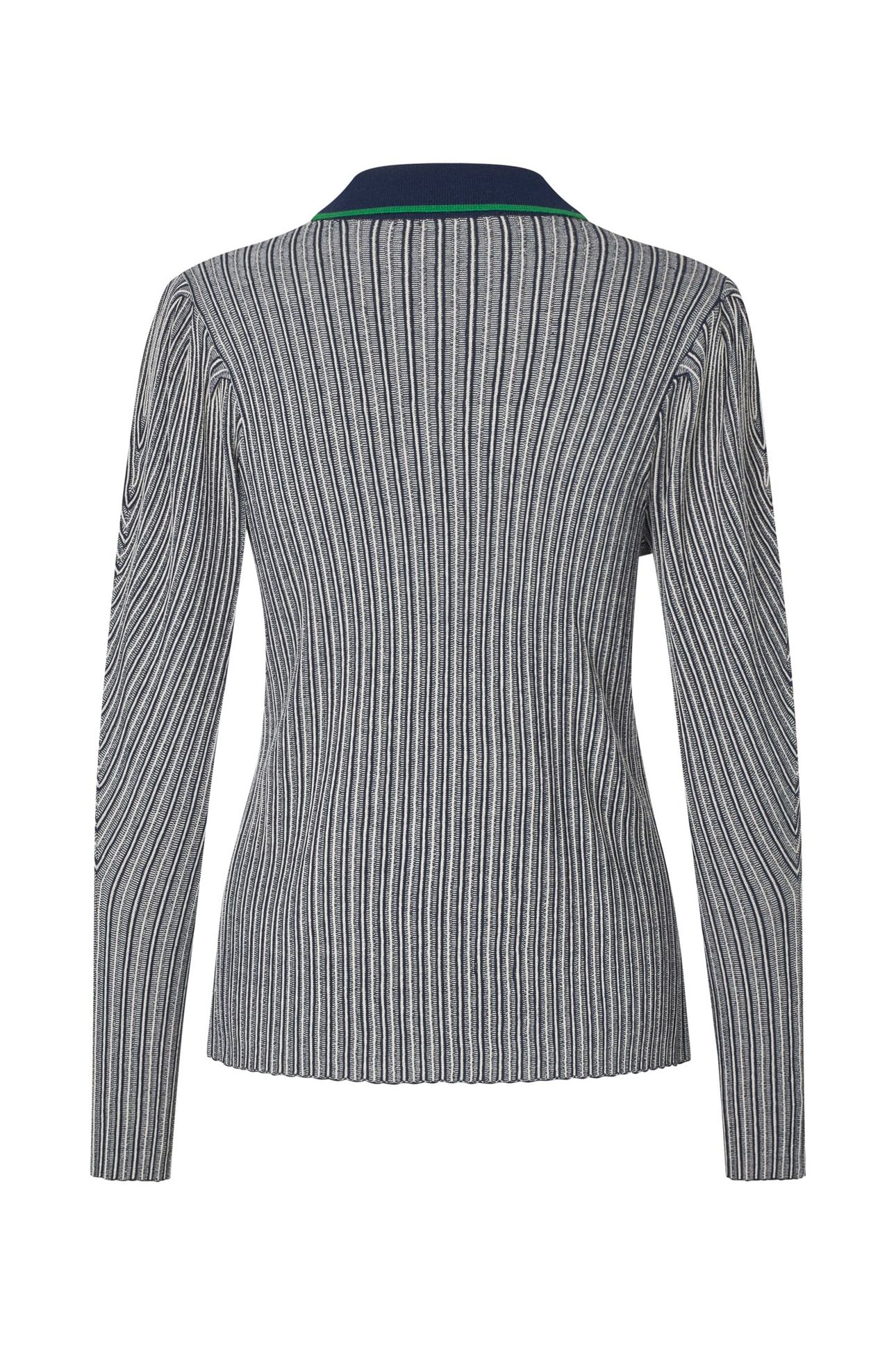 LONG SLEEVE KNIT POLO SOFT STRIPED RIB 4