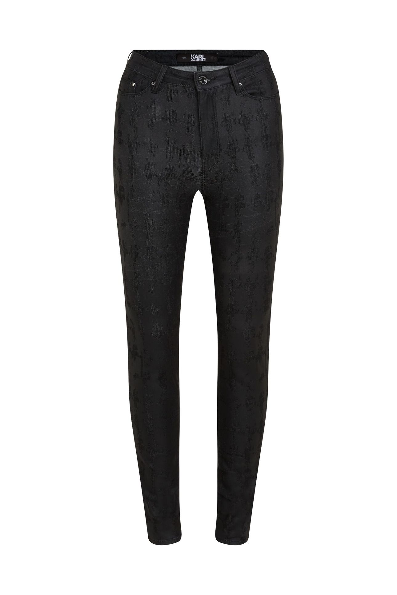 AOP SKINNY DENIM PANTS BLACK COATED KARL HEADS 5