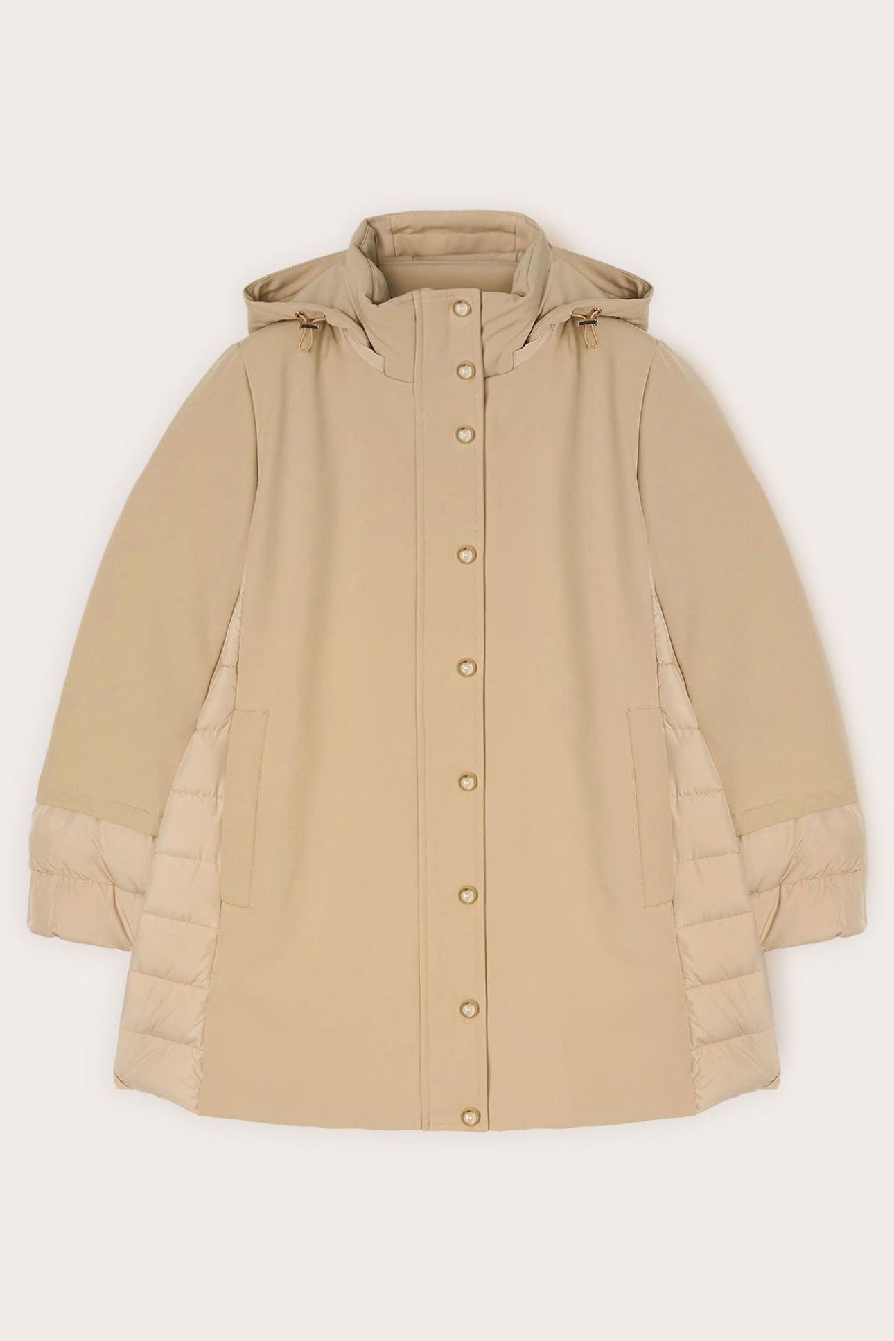 DOWN JACKET WITH REMOVABLE HOOD BEIGE 4