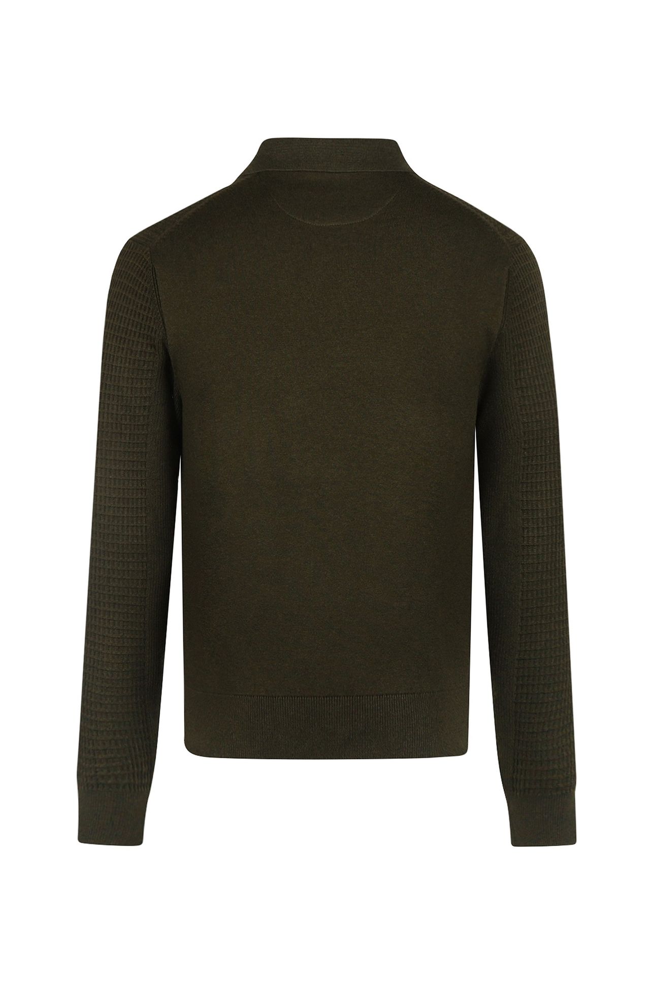 STRUCTURED POLO SWEATER DARK OLIVE 2