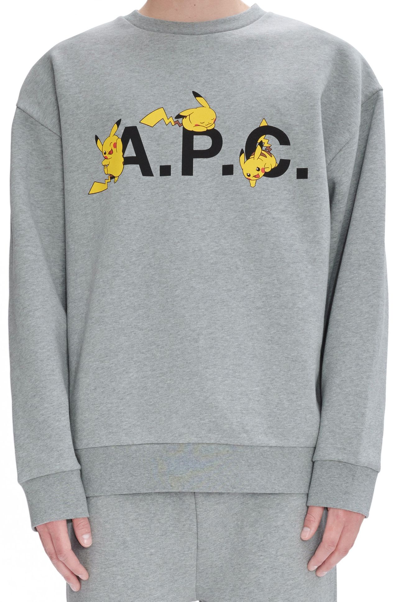 UNISEX SWEATSHIRT POKÉMON PIKACHU HEATHERED LIGHT GREY 1