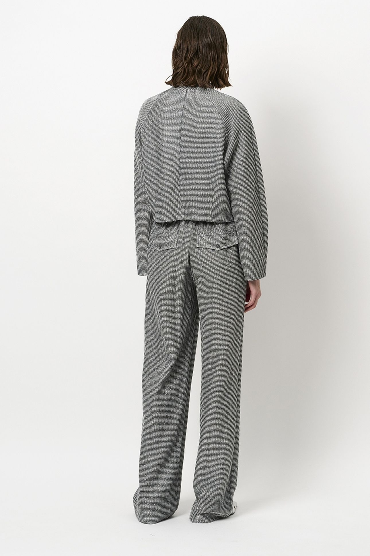 AREMI METALLIC STRAIGHT LEG PANTS SILVER 2