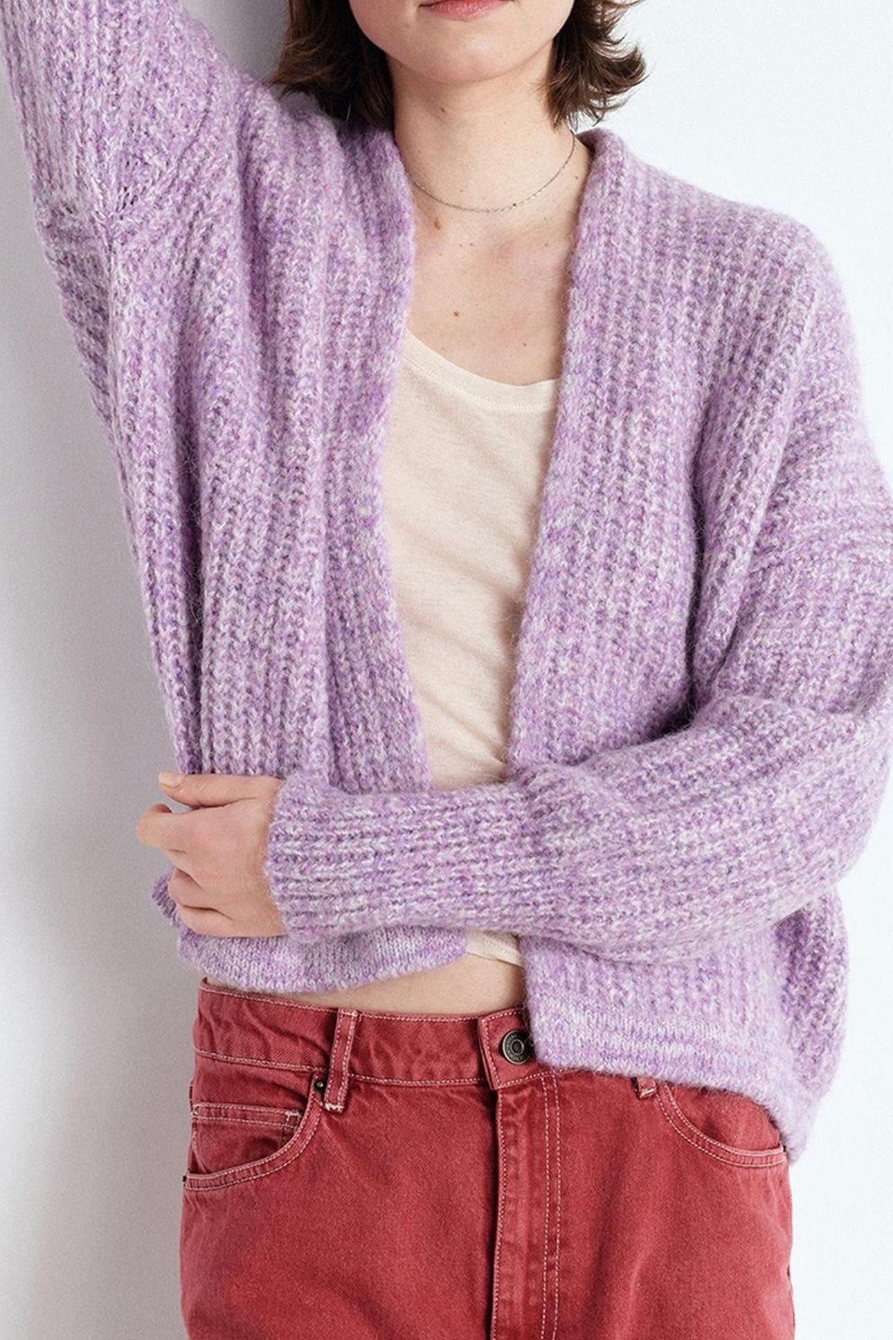 EAST CARDIGAN LILAS MOULINE 3