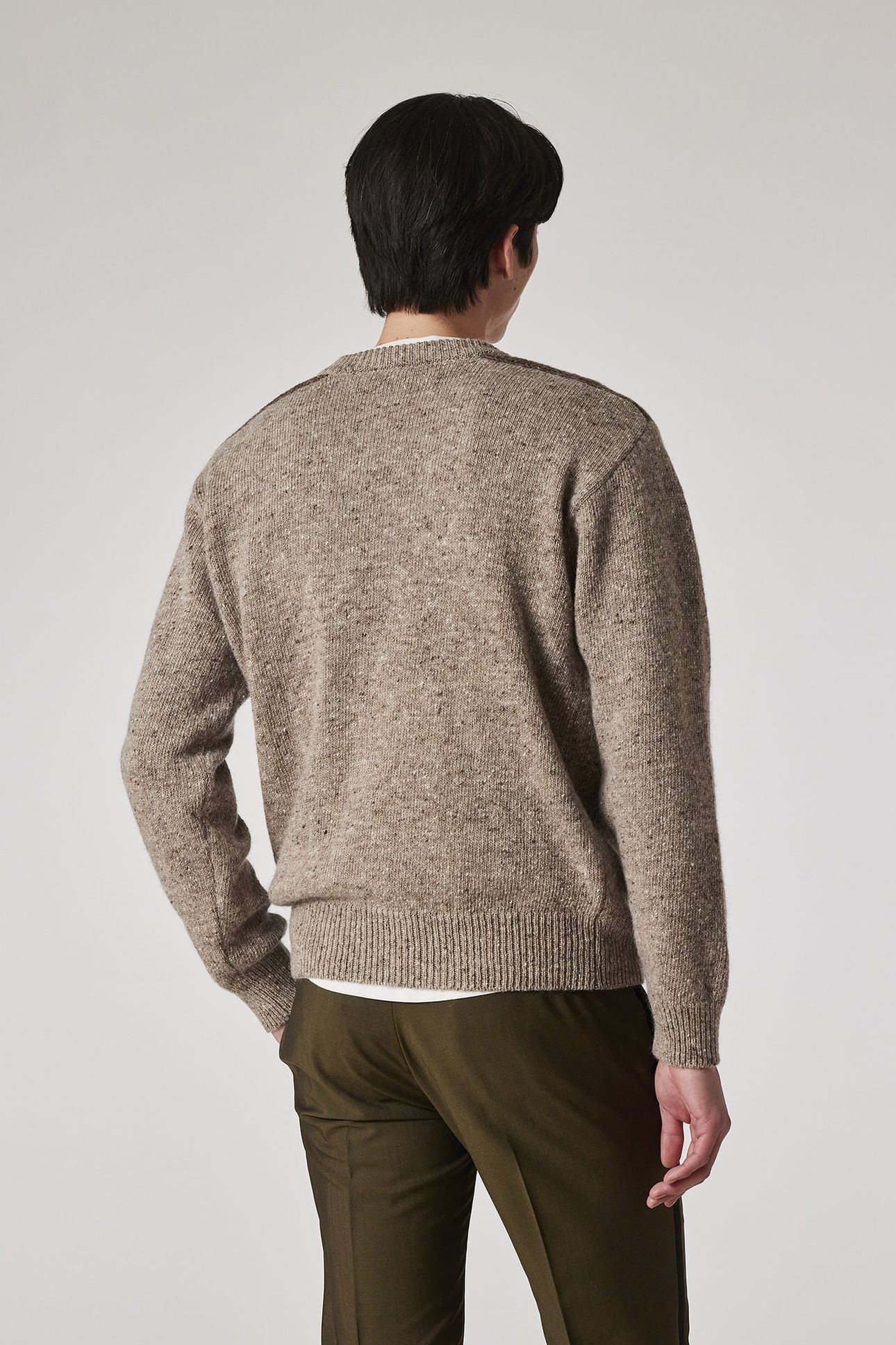 MENS SWEATER CREW NECK LIGHT BEIGE 3