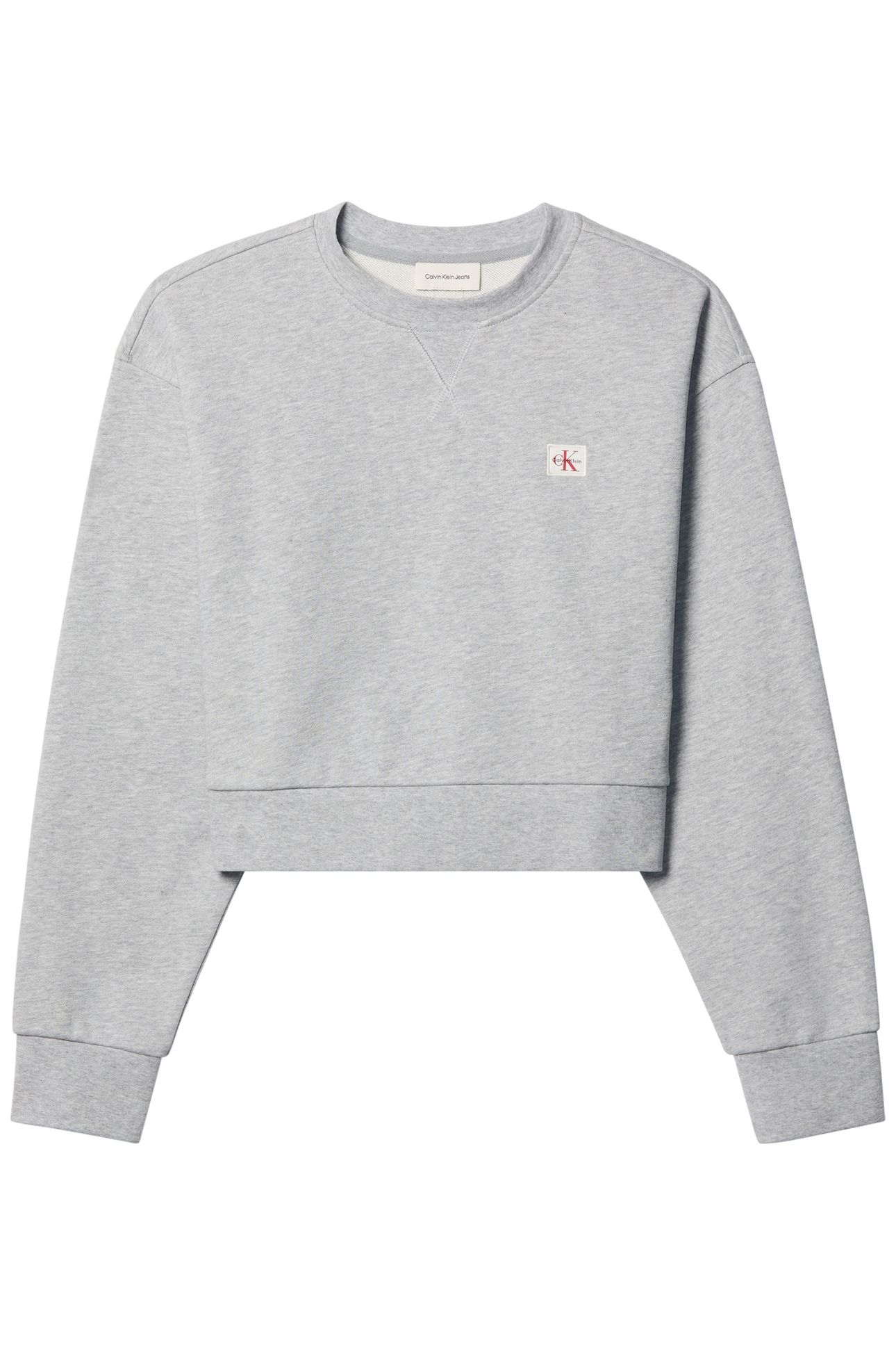 CROPPED BADGE SWEATSHIRT GREY HEATHER 4