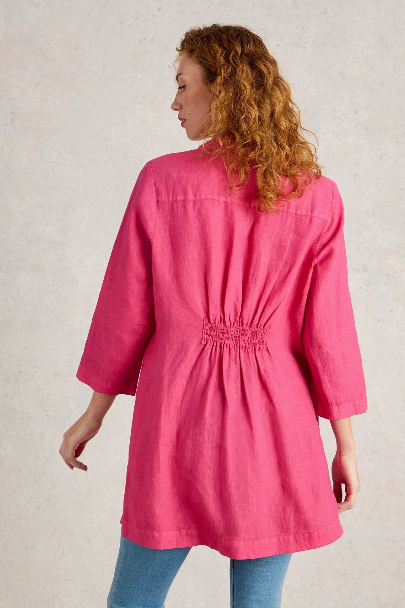 BLAKE LINEN TUNIC BRIGHT PINK 3