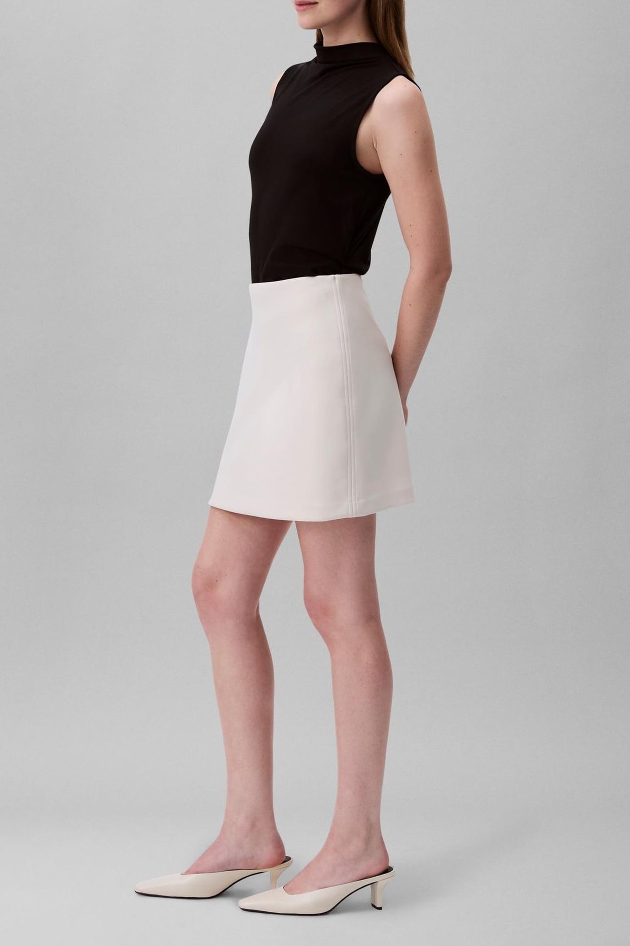 TAILORED KNIT MINI SKIRT TURTLEDOVE 3