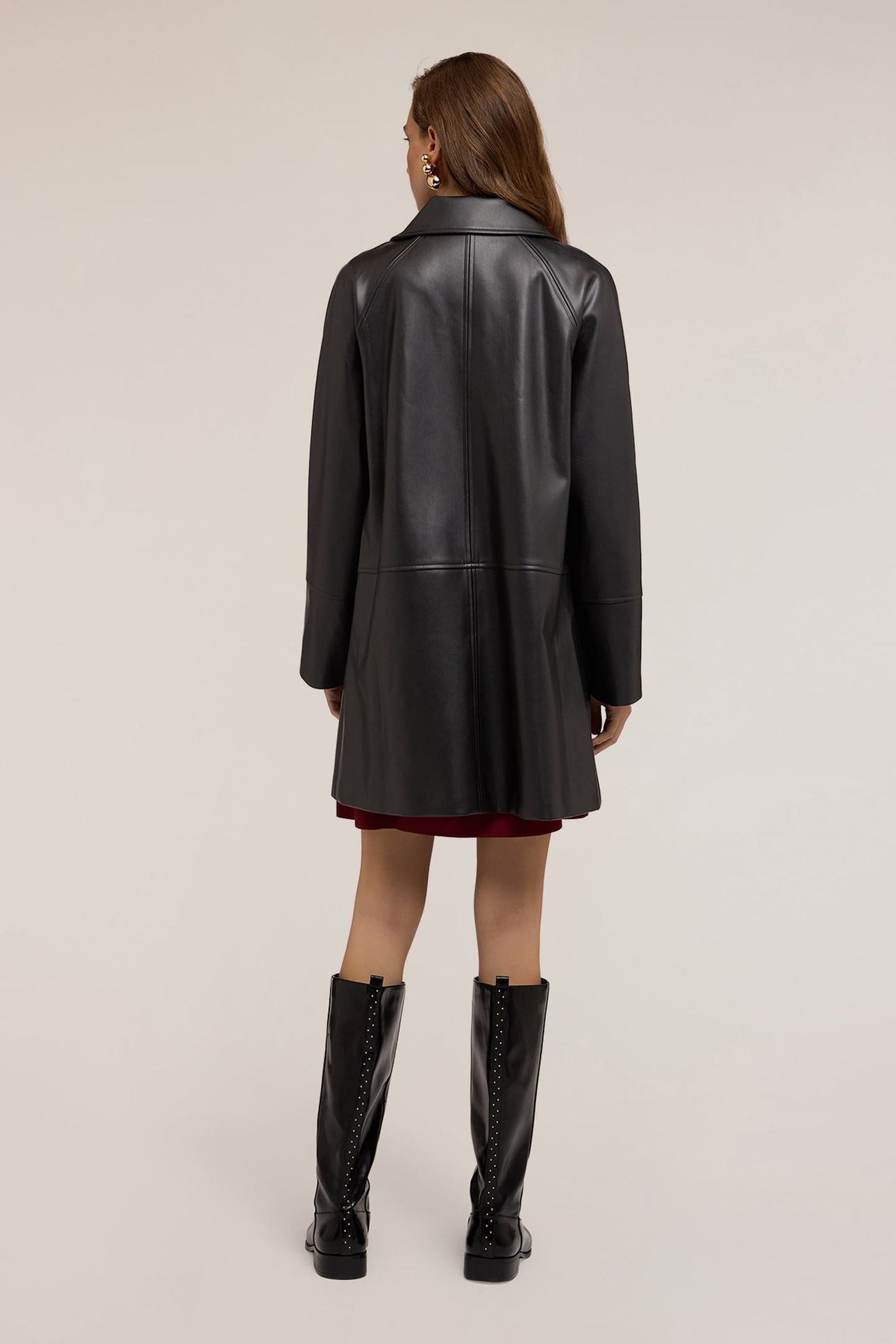 LONG JACKET IN COATED FABRIC BLACK 3