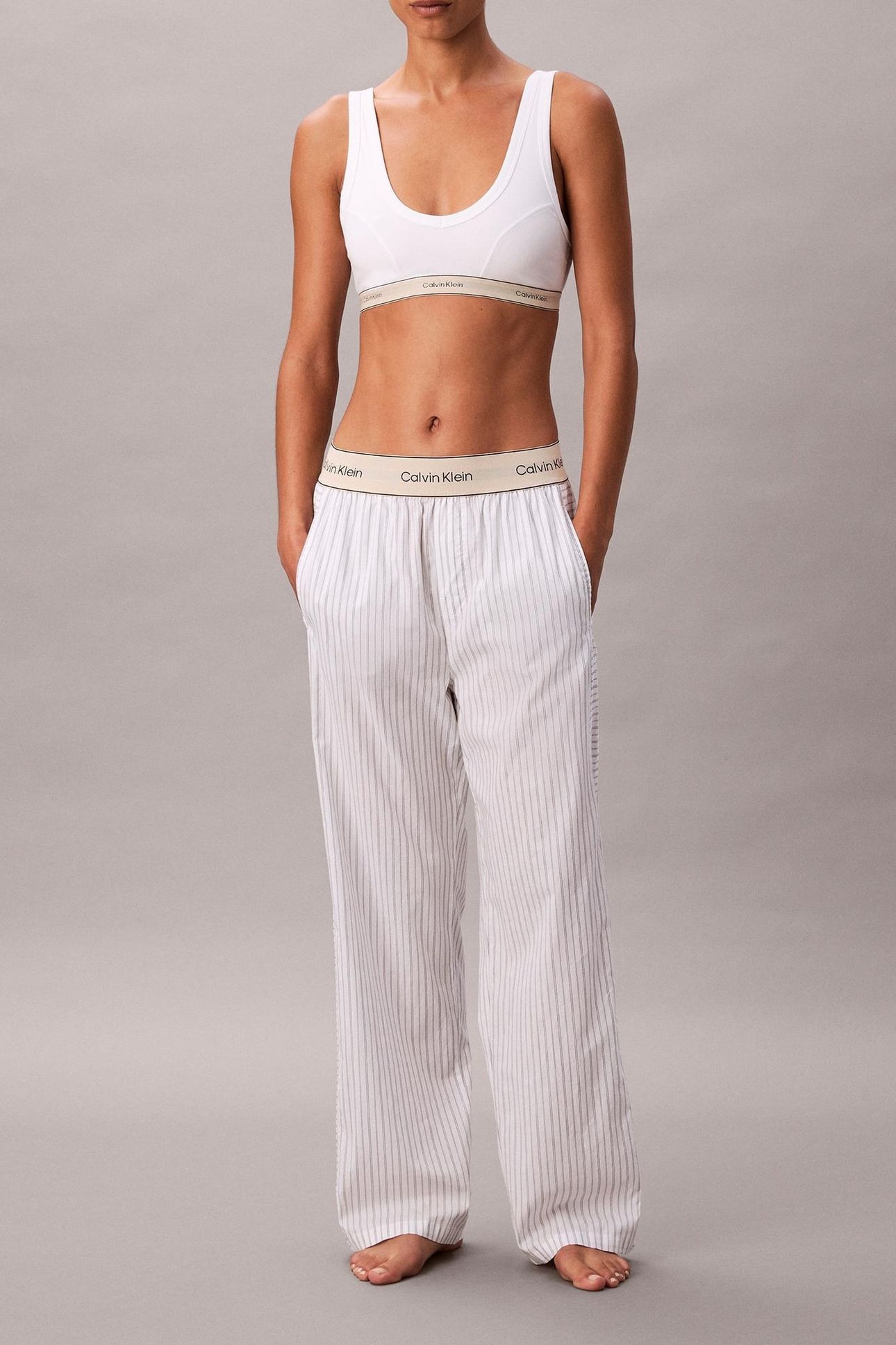LOGO SUPER POPLIN PANTS WHITE 1
