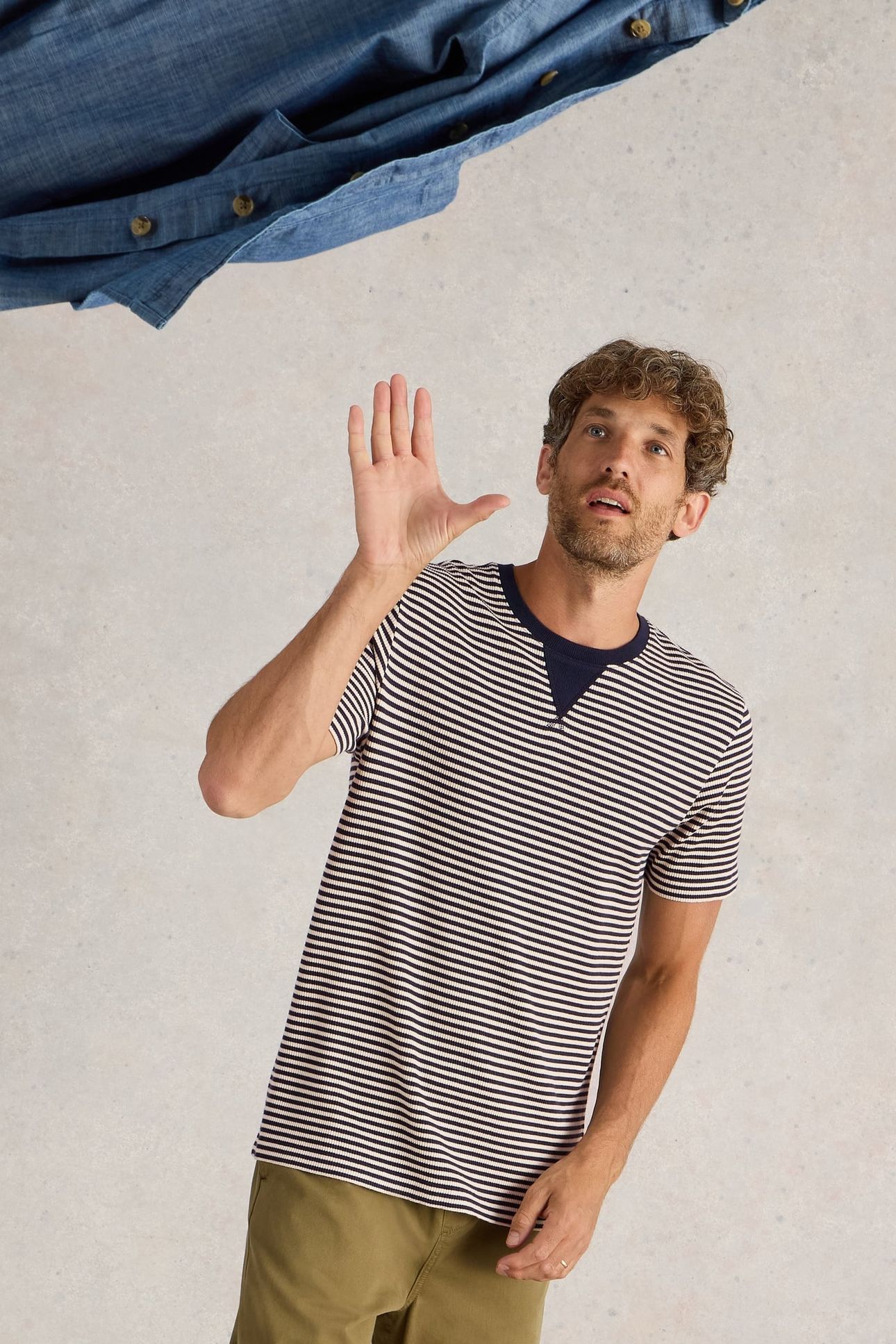 STRIPED RIB TEE NAVY MULTI 4