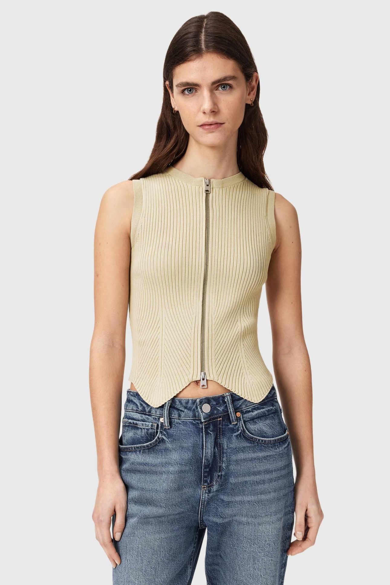 CRUZ ZIP WAISTCOAT HAZE GREEN 2