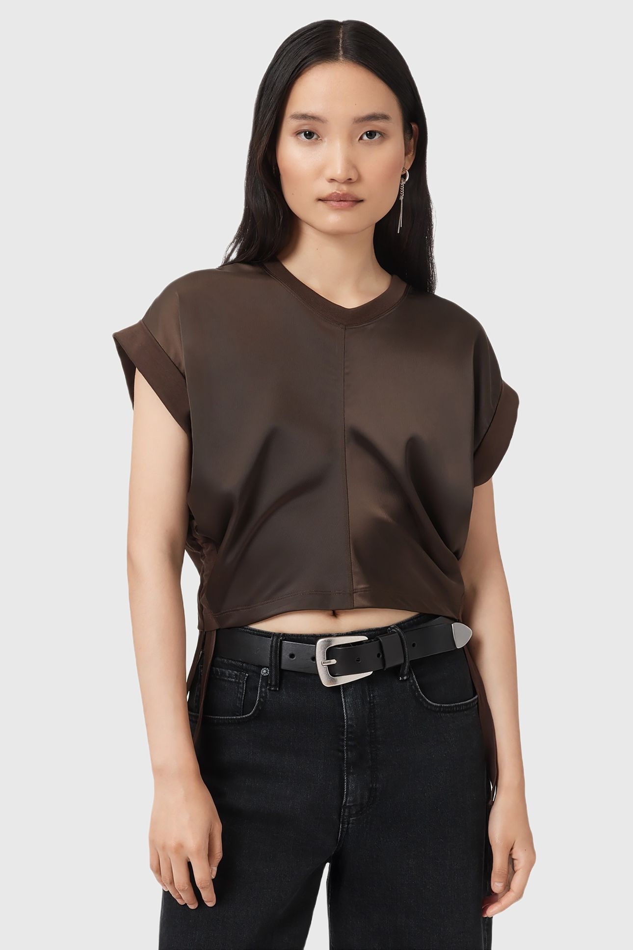 MIRA SATIN TEE BLACK 2