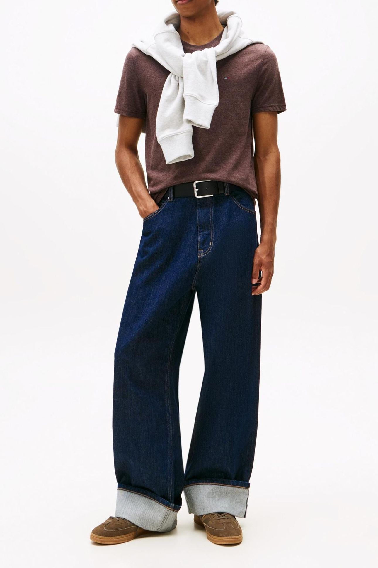 TJM XSLIM JASPE TEE RICH BROWN HEATHER 3