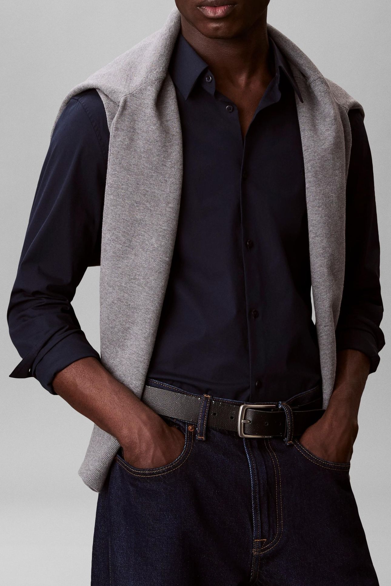 LS SOLID STRETCH SHIRT DARK SAPPHIRE 8