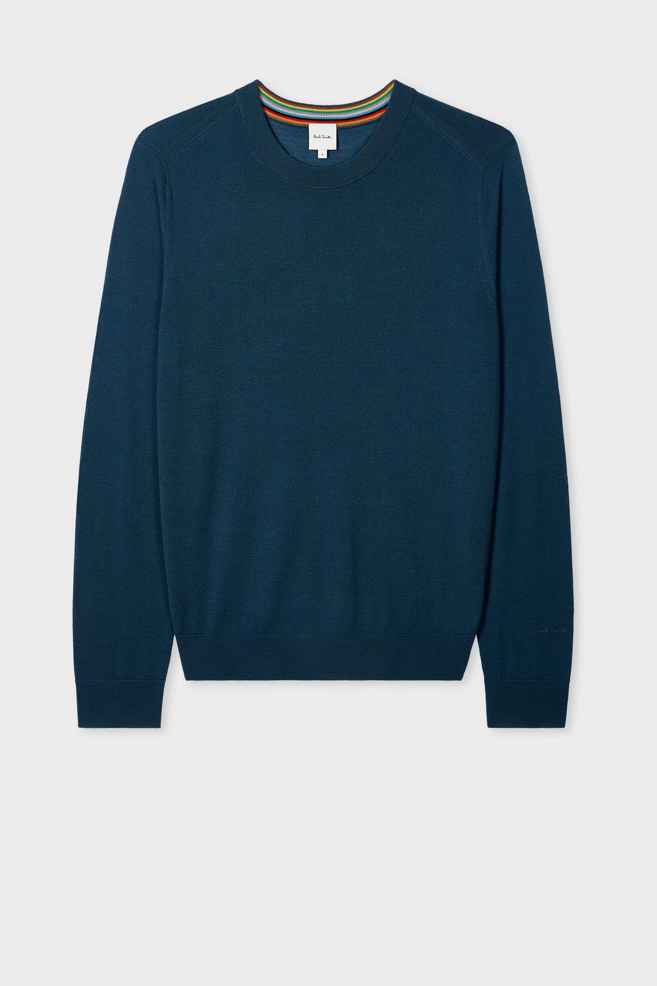 MENS SWEATER CREW NECK PETROL BLUE 4