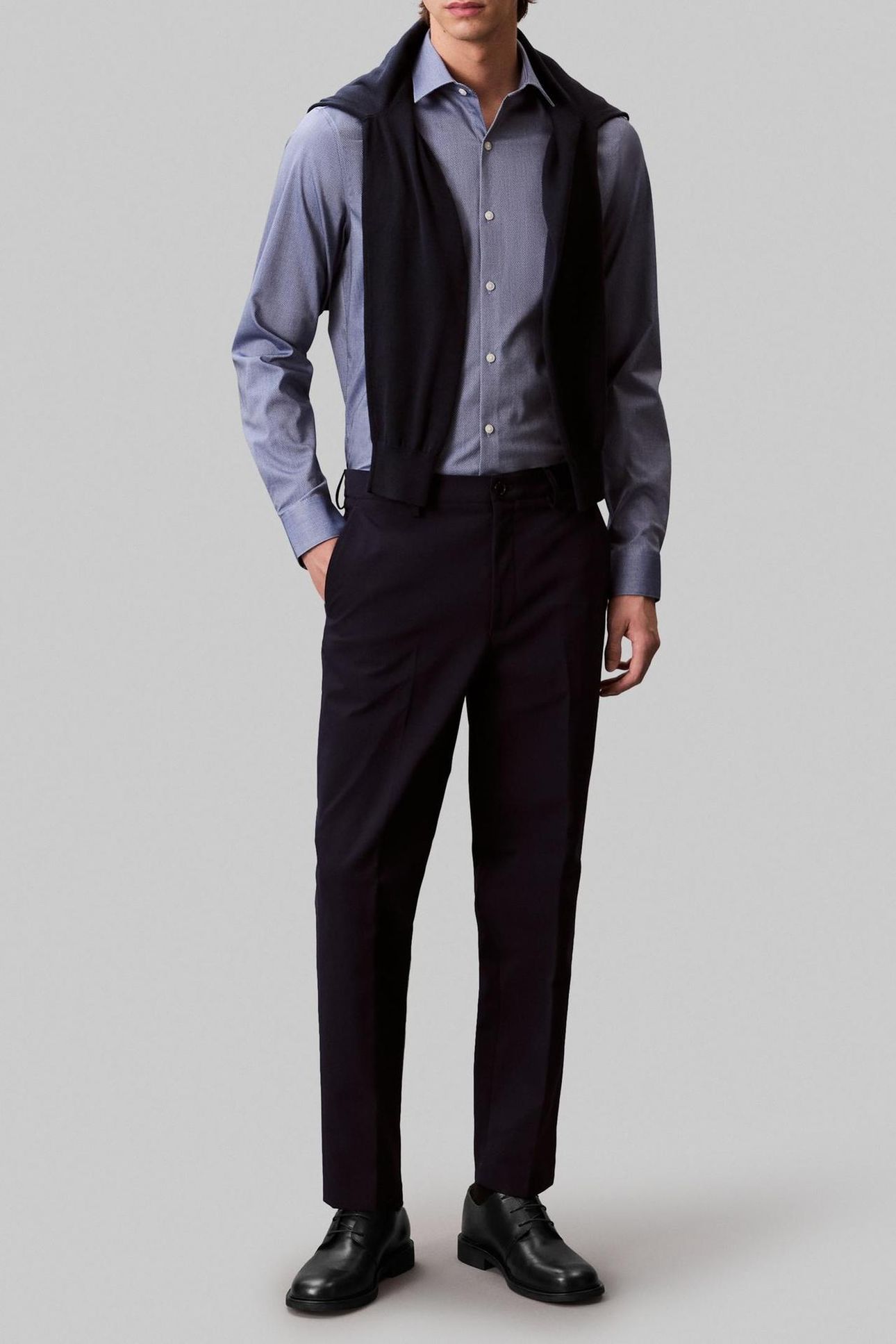 SLIM STR COLLAR SHIRT NAVY 3