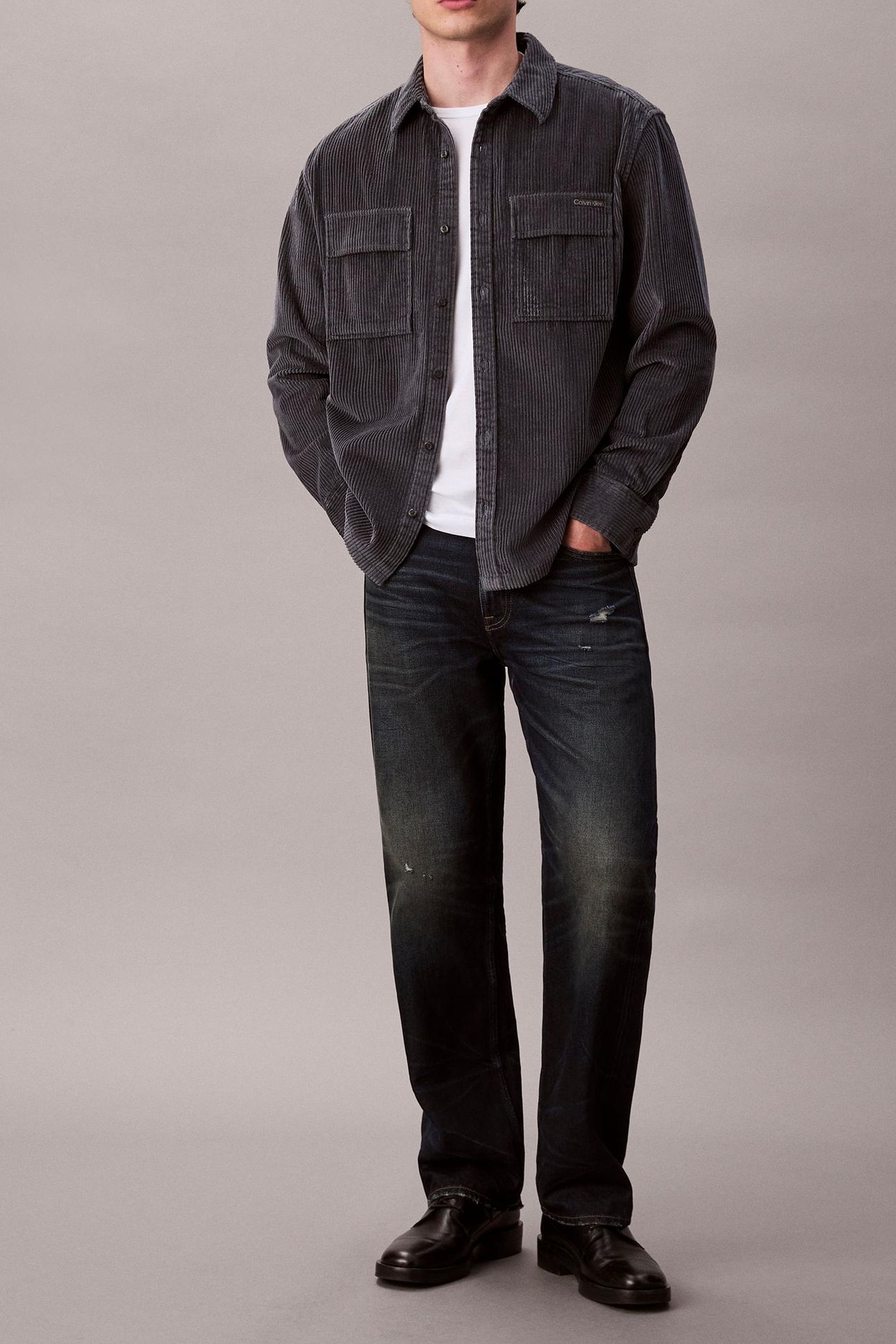 LS CORDUROY POCKET SHIRT HARLEM NIGHT BLUE 3
