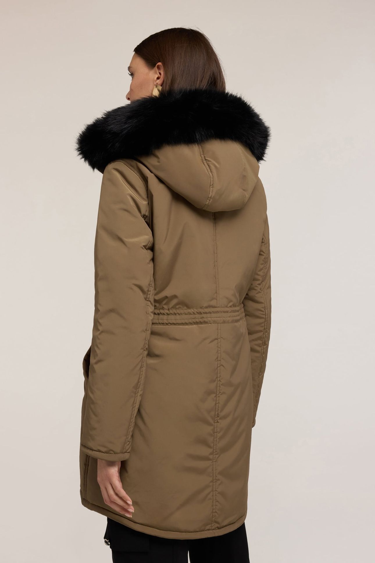 REVERSIBLE HOODED ZIP-UP DOWN JACKET MILITARY GREEN 3
