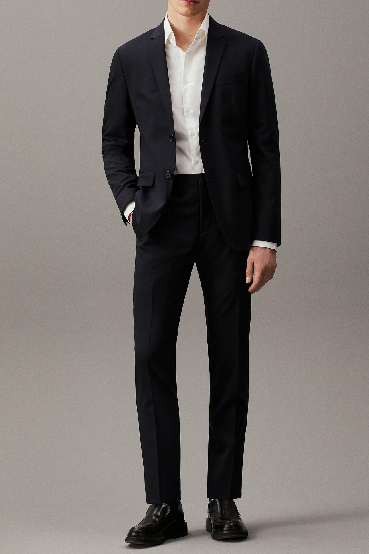 STRETCH WOOL SLIM BLAZER MIDNIGHT NAVY 3