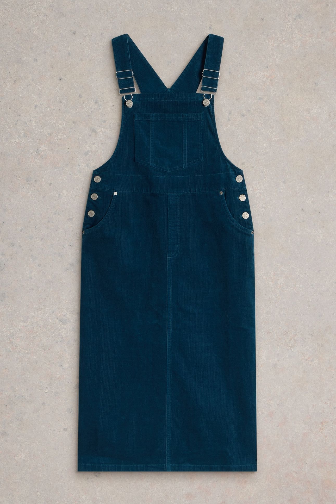 EMMIE ORGANIC CORD MIDI PINNY DARK TEAL 4