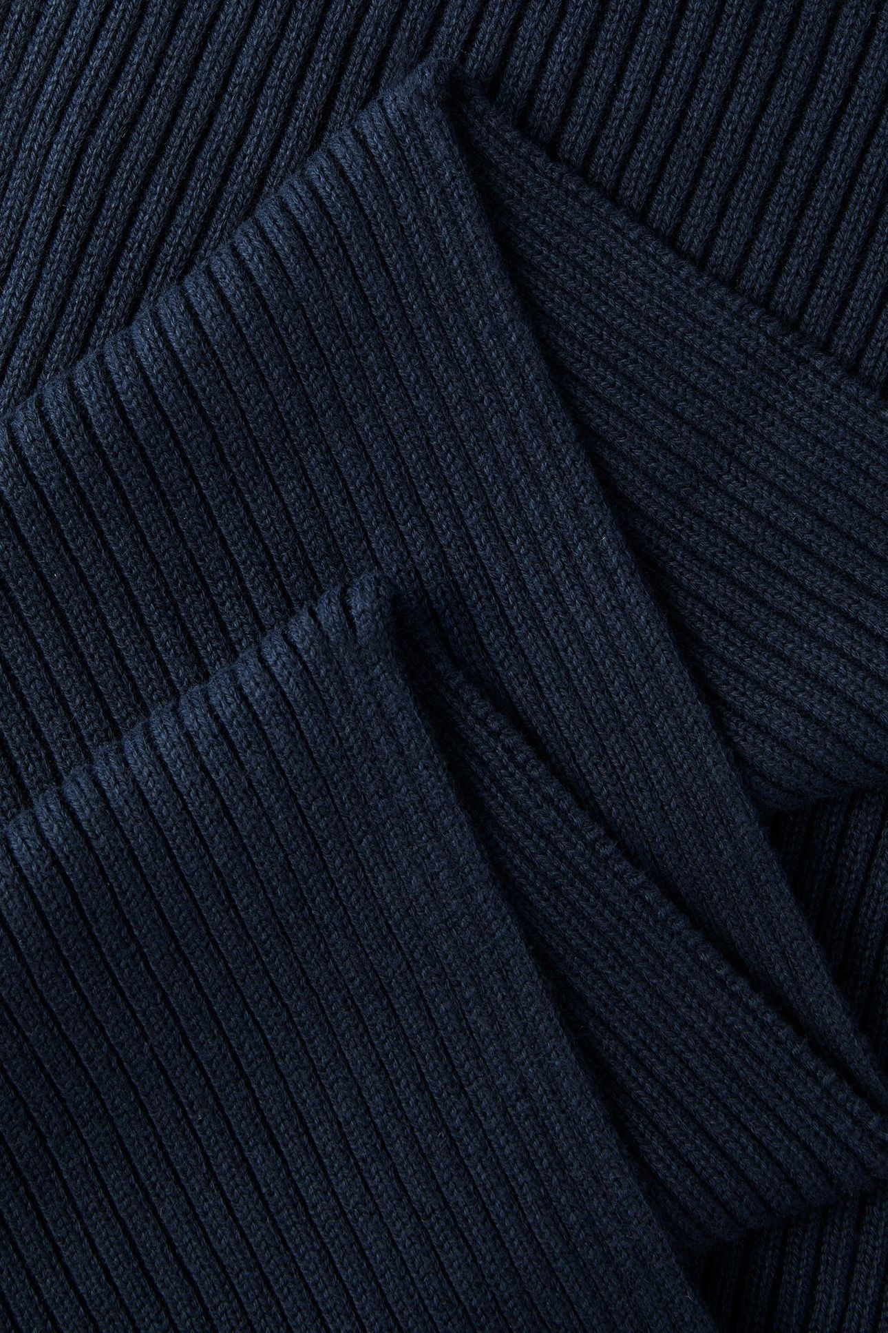 PATCH CHUNKY RIB COTTON SCARF DARK SAPPHIRE 3