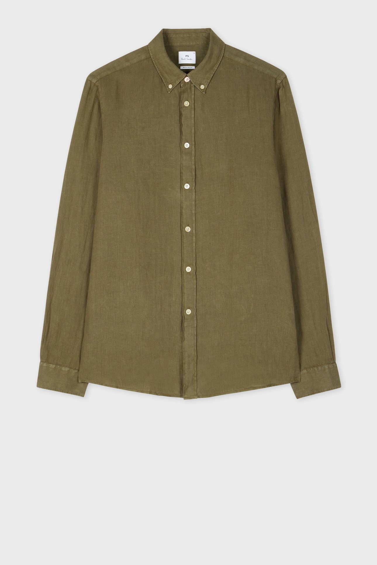 MENS LS REGULAR FIT SHIRT BD COL MILITARY GREEN 3