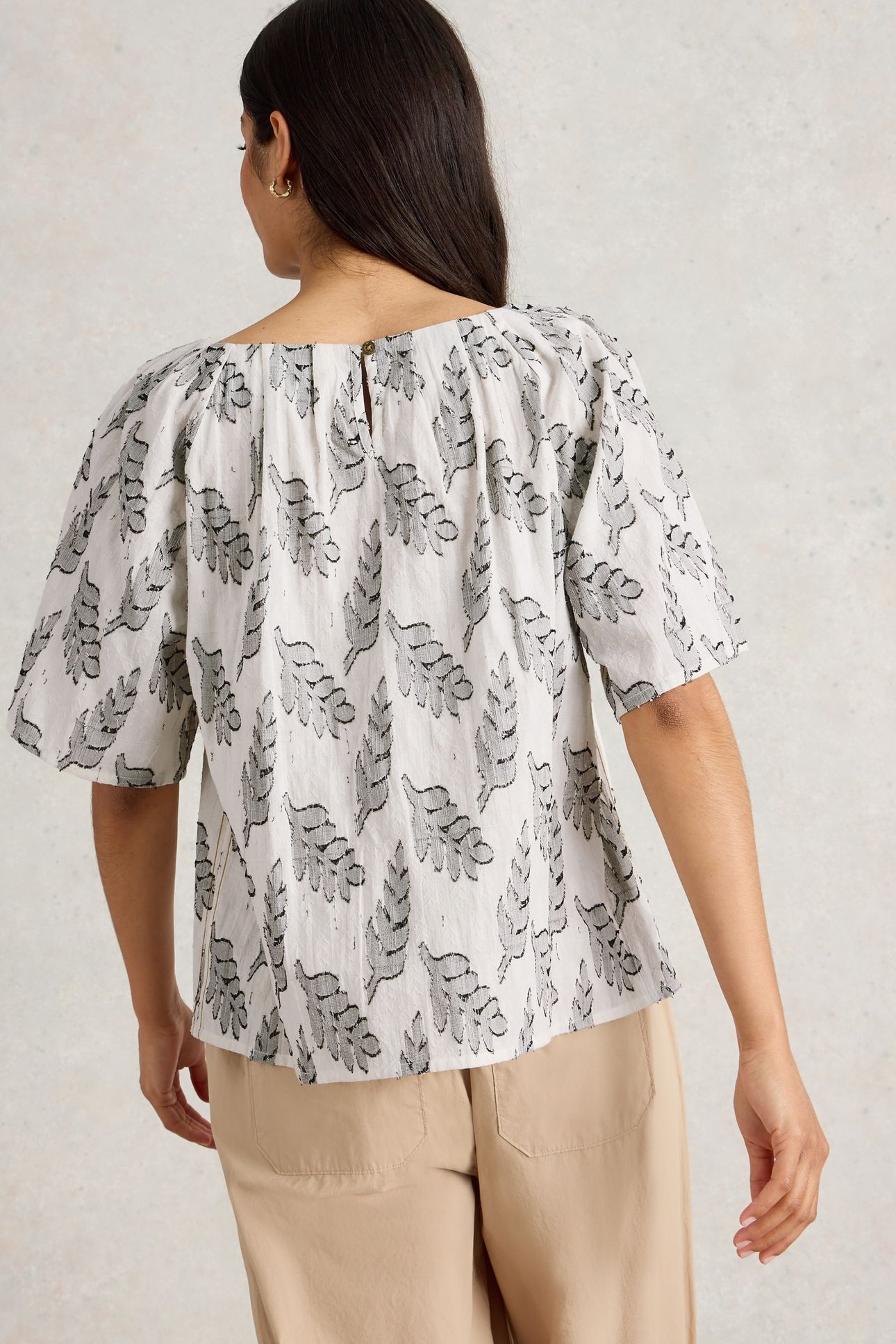 SPRUCE JAQUARD TOP WHITE MULTI 3