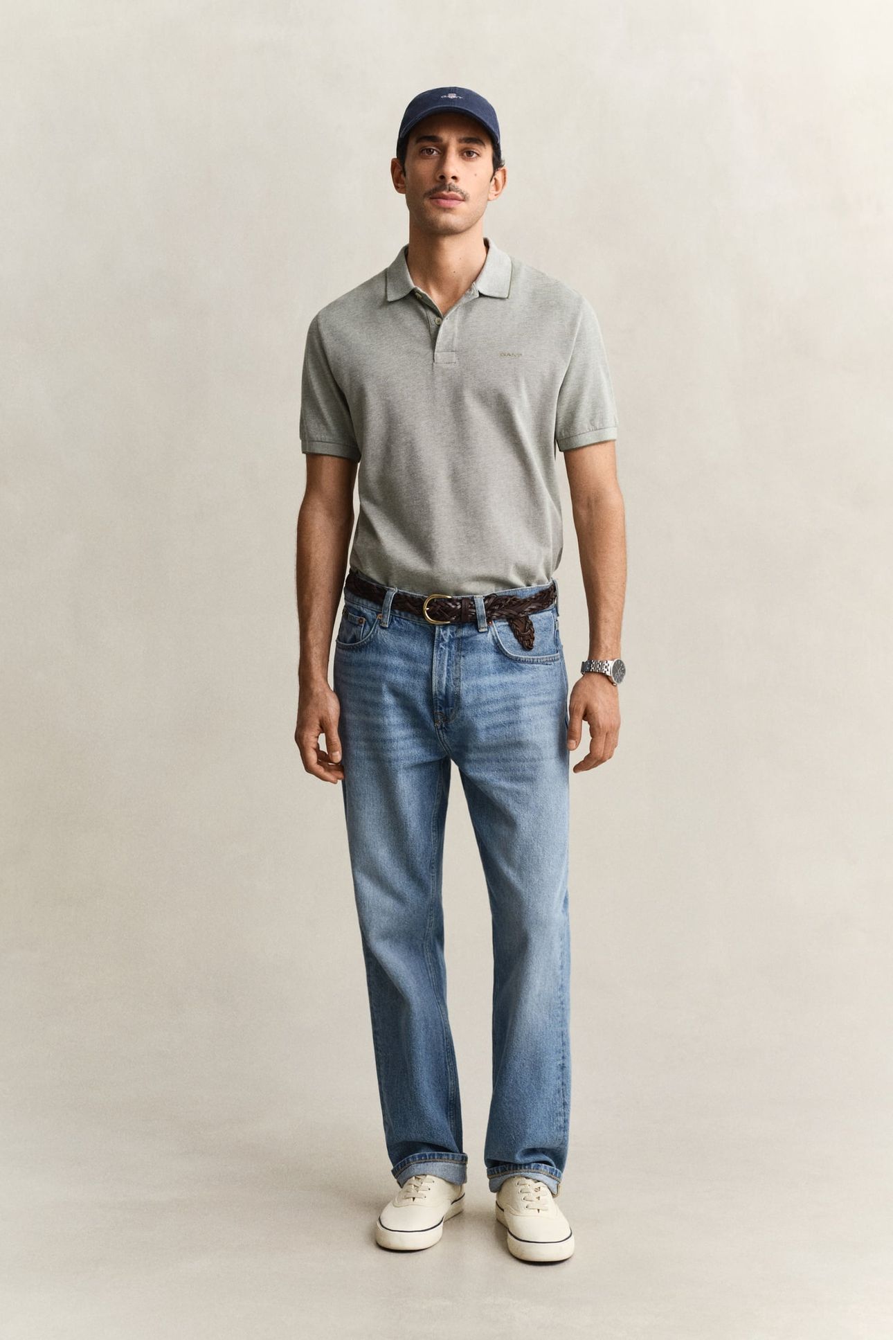 TWO-TONED POLO SHIRT DRY HERB GREEN 5