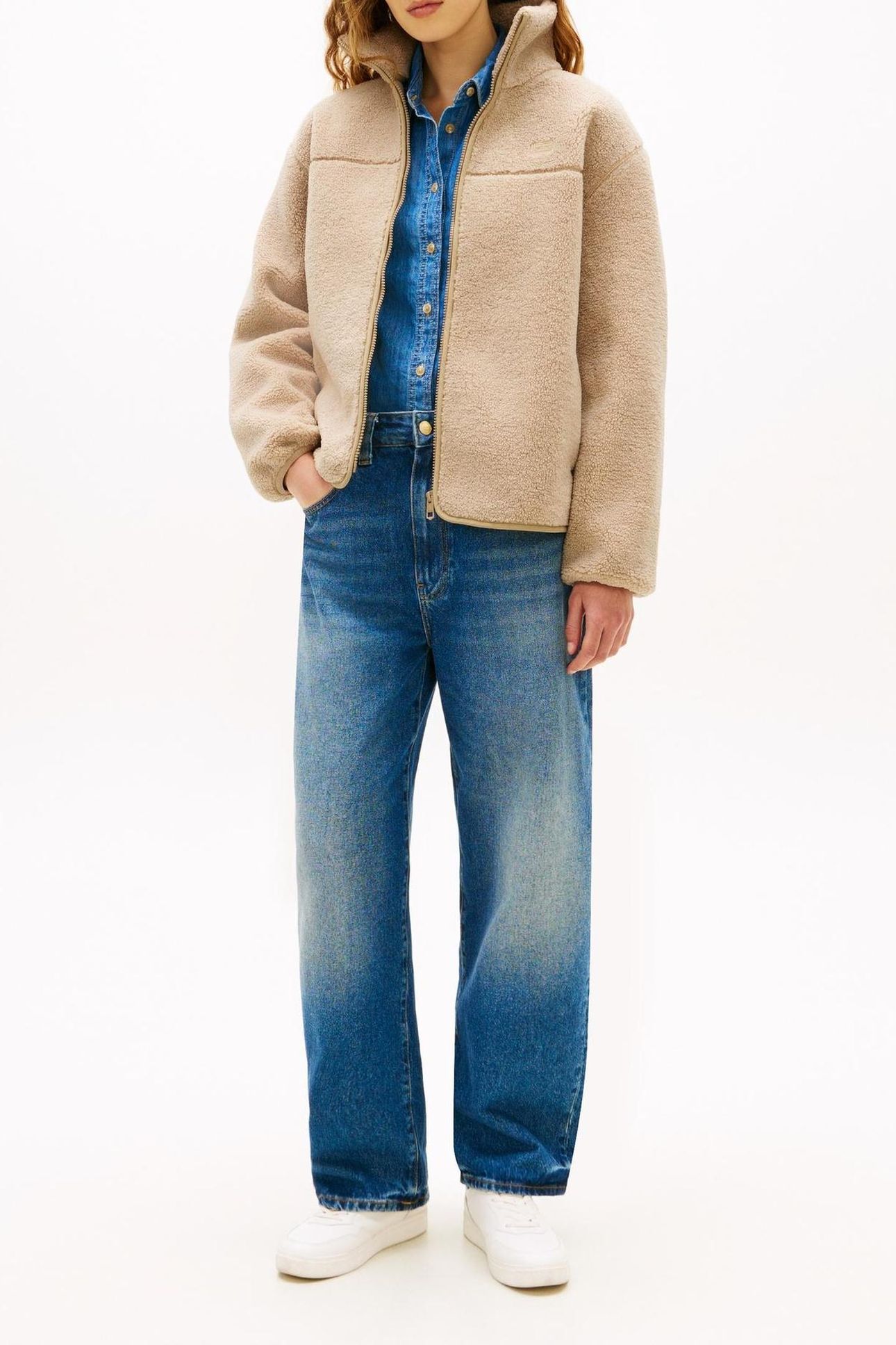 TEDDY ZIP UP REG JACKET BEIGE 1