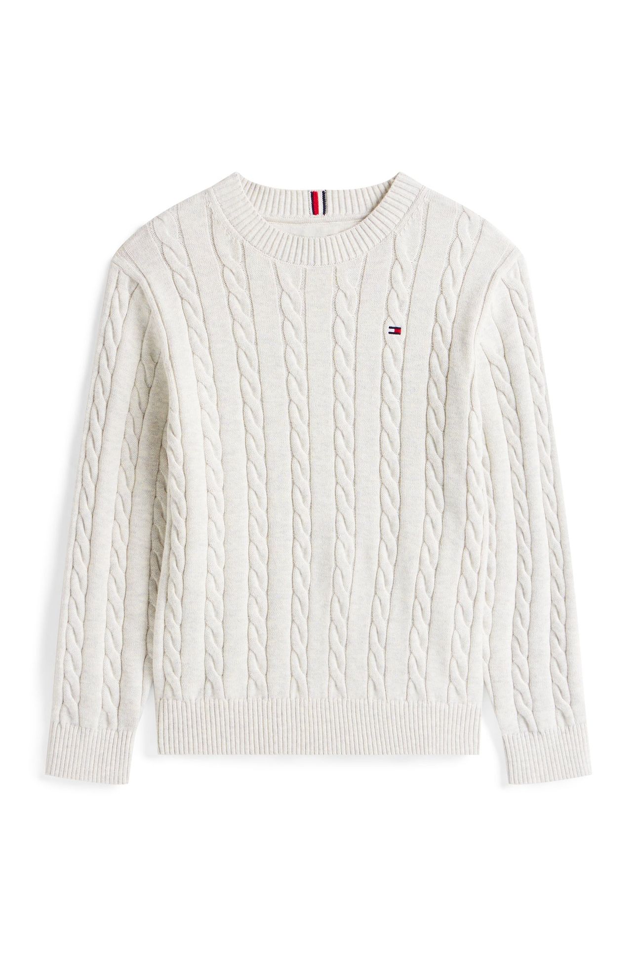 BOYS COTTON CABLE SWEATER GREY HEATHER 4