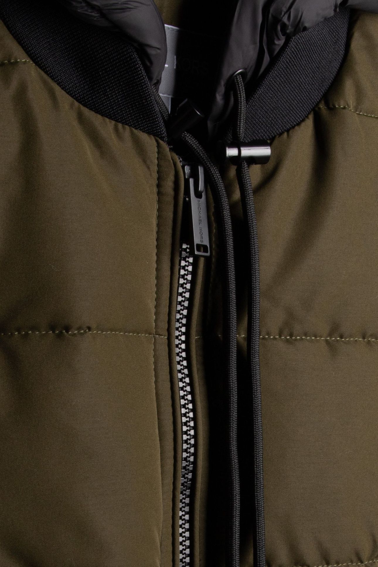 HOODED BOMBER PUFFER COAT OLIVE 4