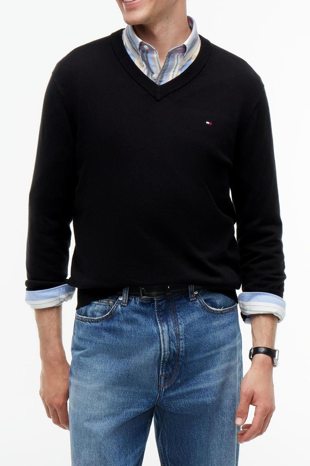 PIMA COTTON CASHMERE SWEATER BLACK 1