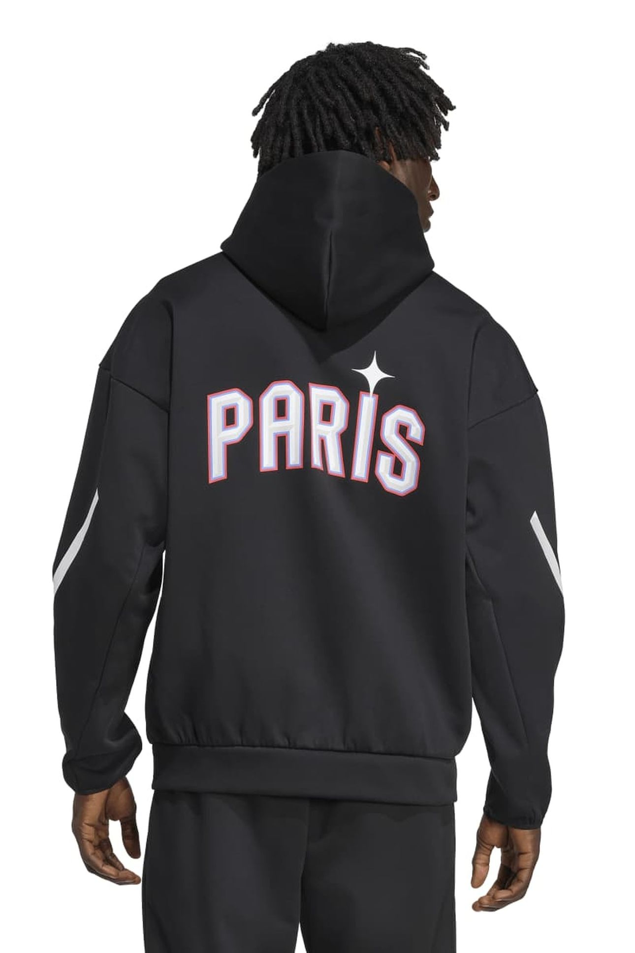 UNISEX FULL ZIP HOODED TRACK TOP BLACK 2