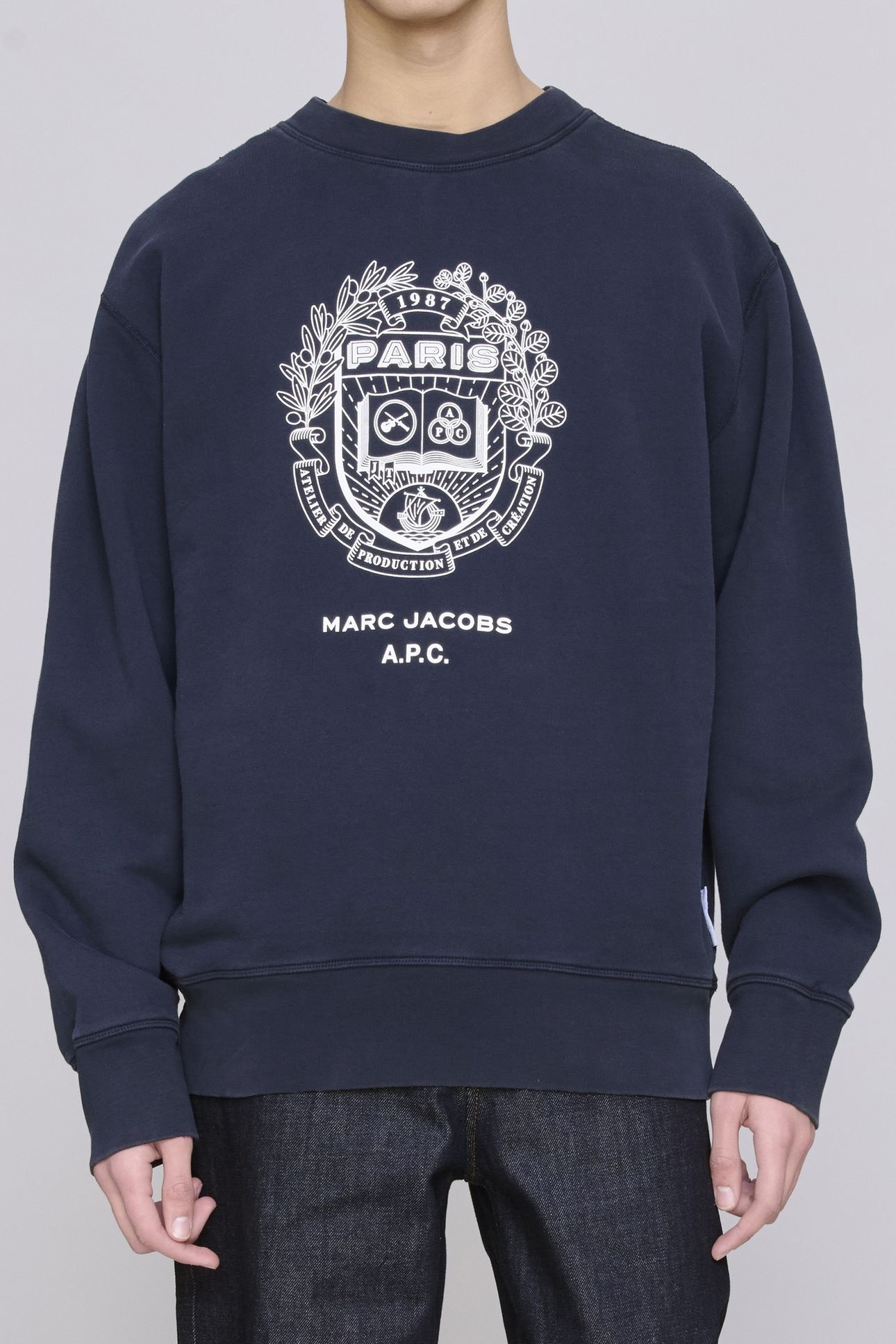UNISEX BOXY FIT CREWNECK PARIS DARK NAVY 1