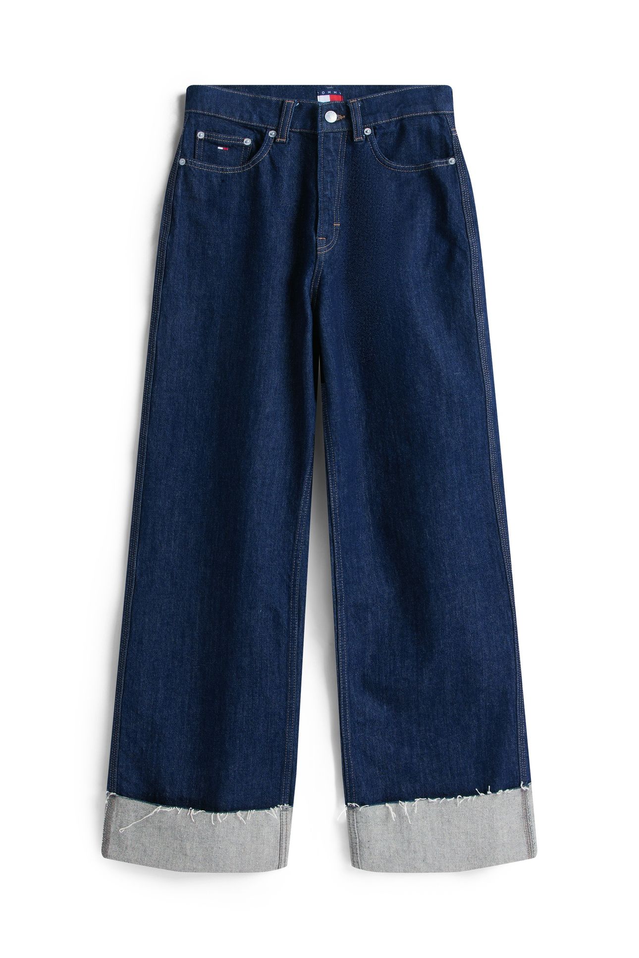 CLAIRE HIGH RISE WIDE TURN UP DENIM DARK 4