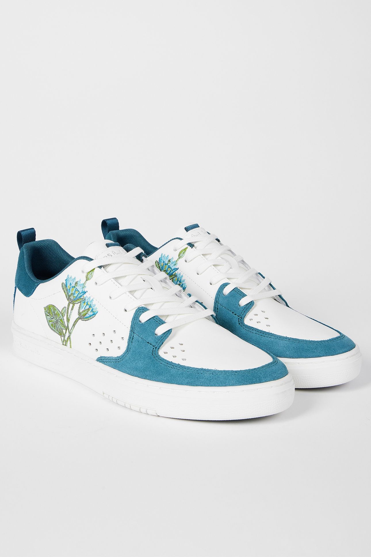 MENS SHOE COSMO WHITE NAVY FLOWER PRINT WHITE 6