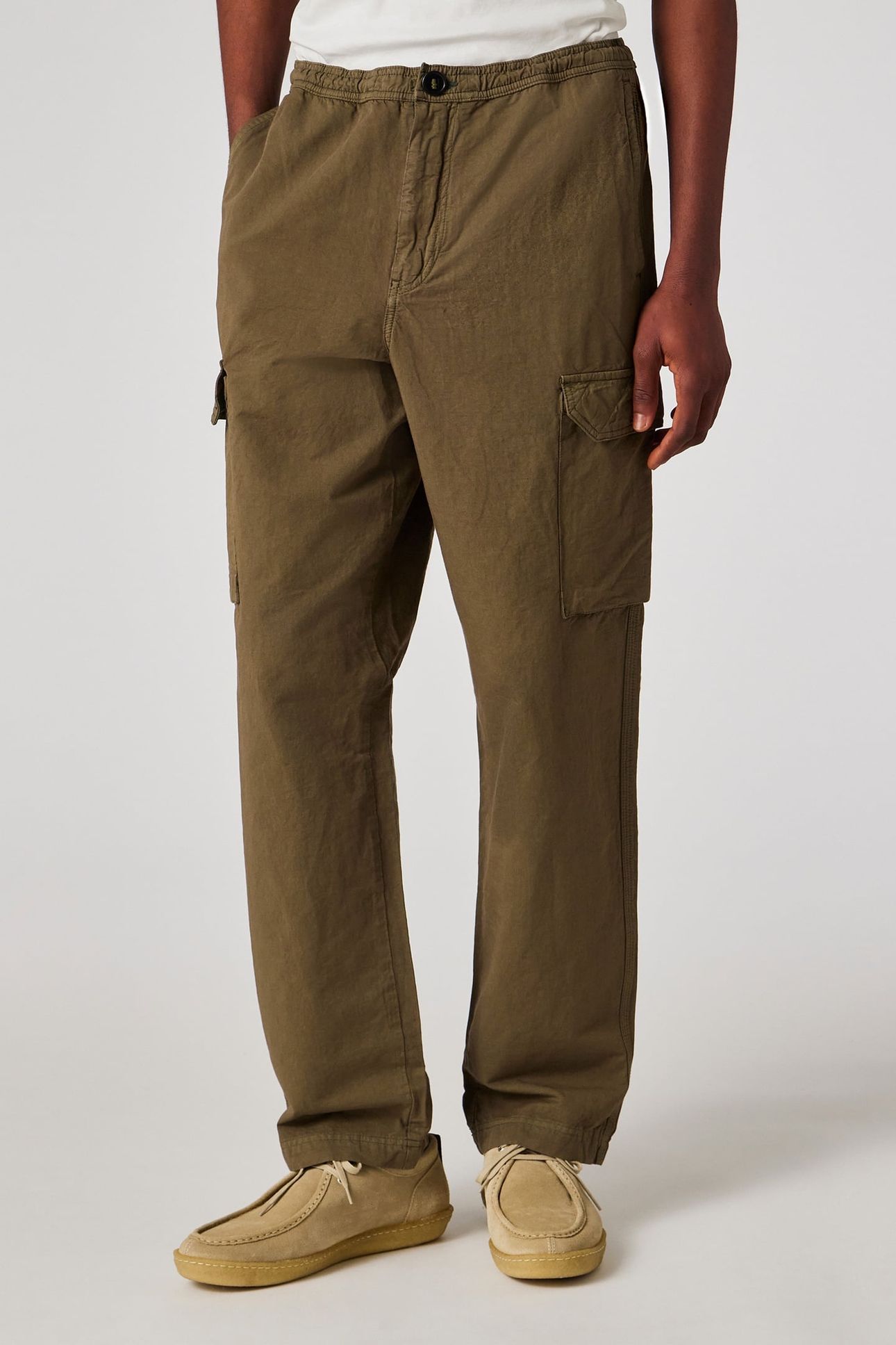 MENSBUTTON PKT CARGO MILITARY GREEN 2