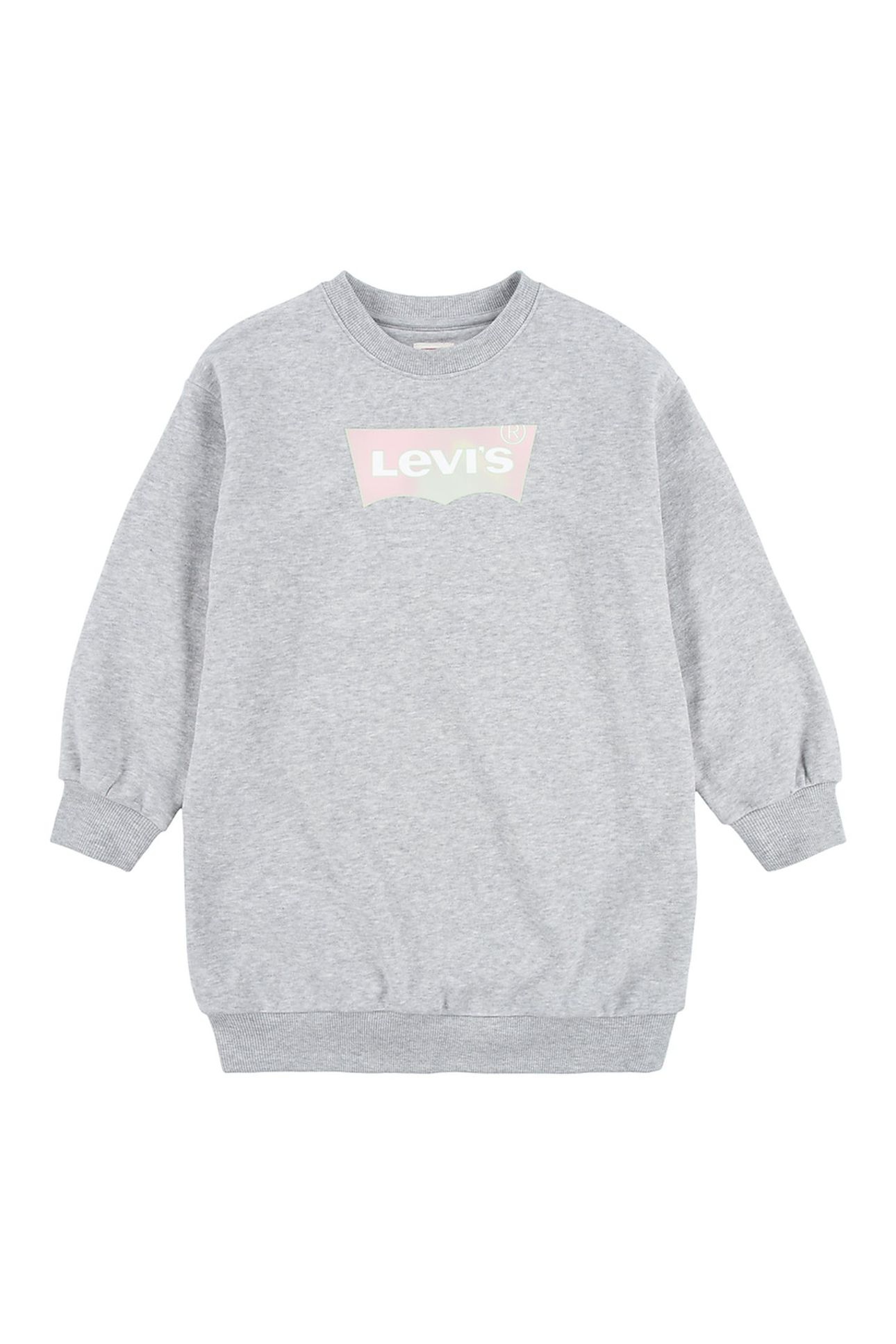 GIRLS CREWNECK SWEATSHIRT DRESS GRAY HEATHER 1