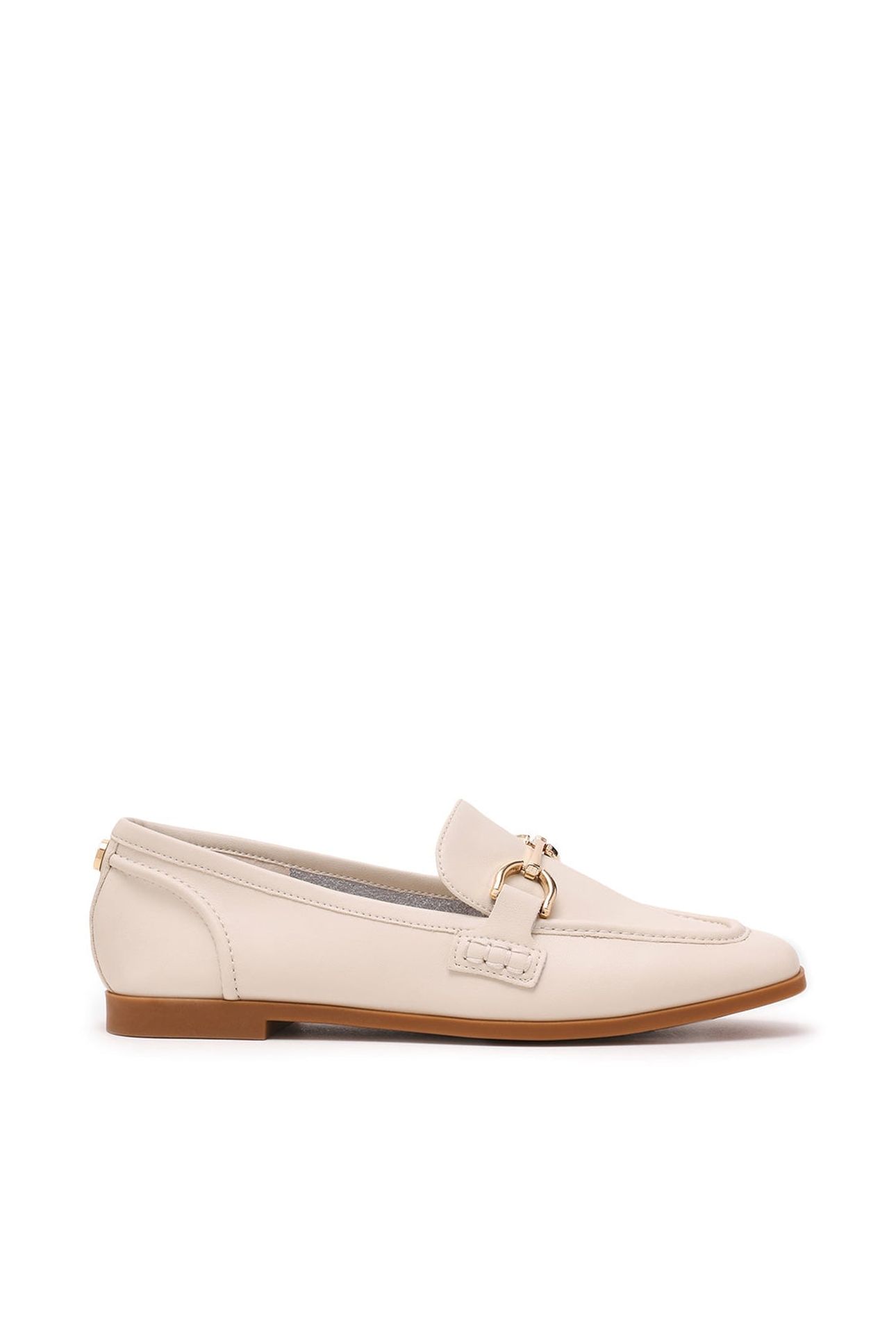 KELI FLAT SHOES BONE LEATHER 1