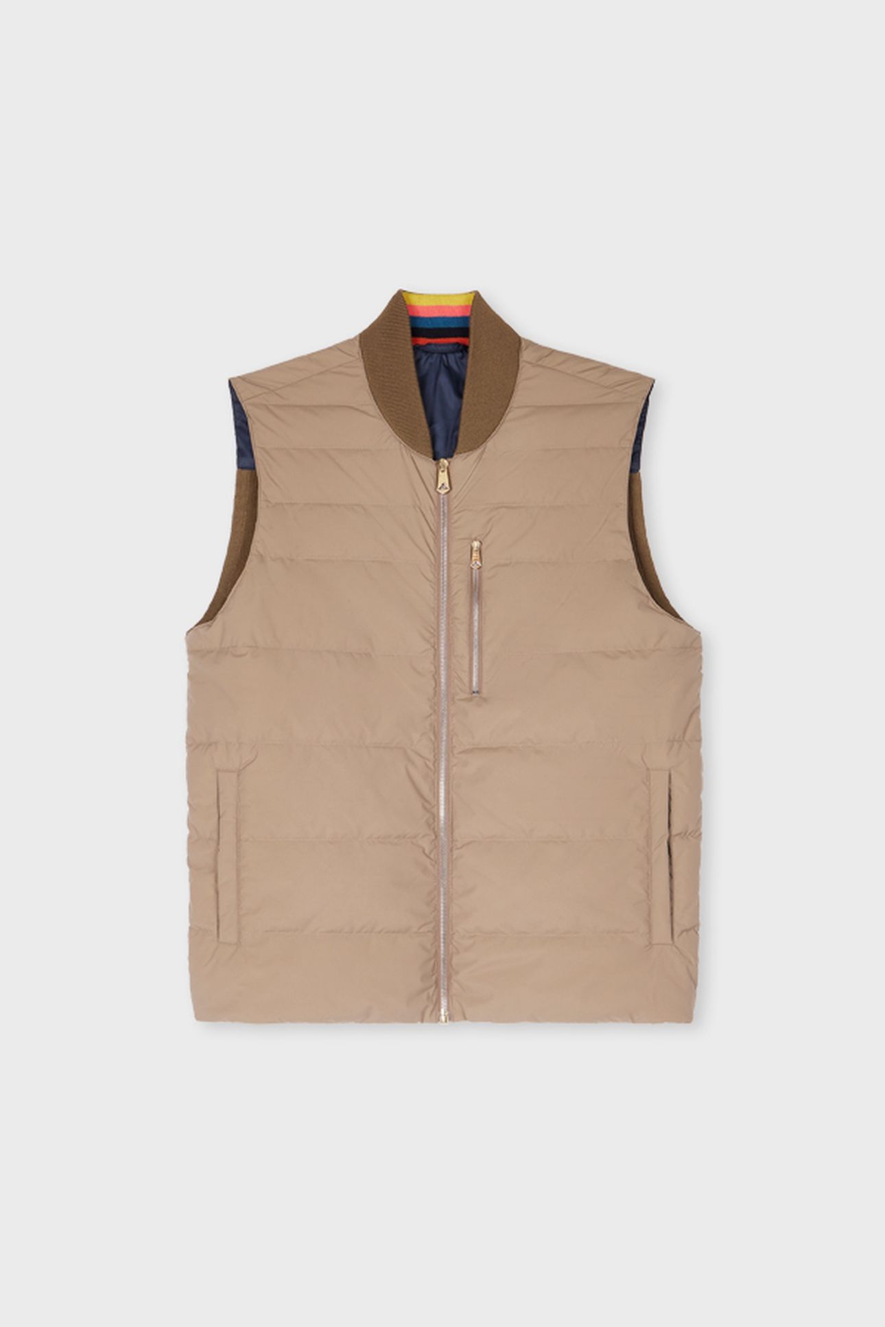 MENS HYBRID DOWN GILET LIGHT BEIGE 7