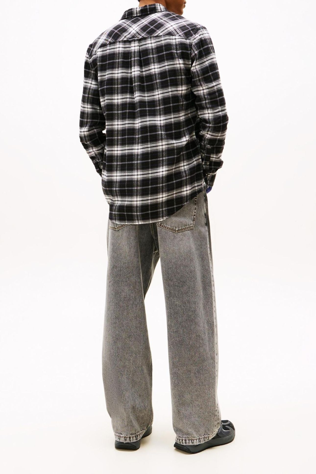 TJM REG FLANNEL CHECKED SHIRT BLACK/BIG CHECK 2